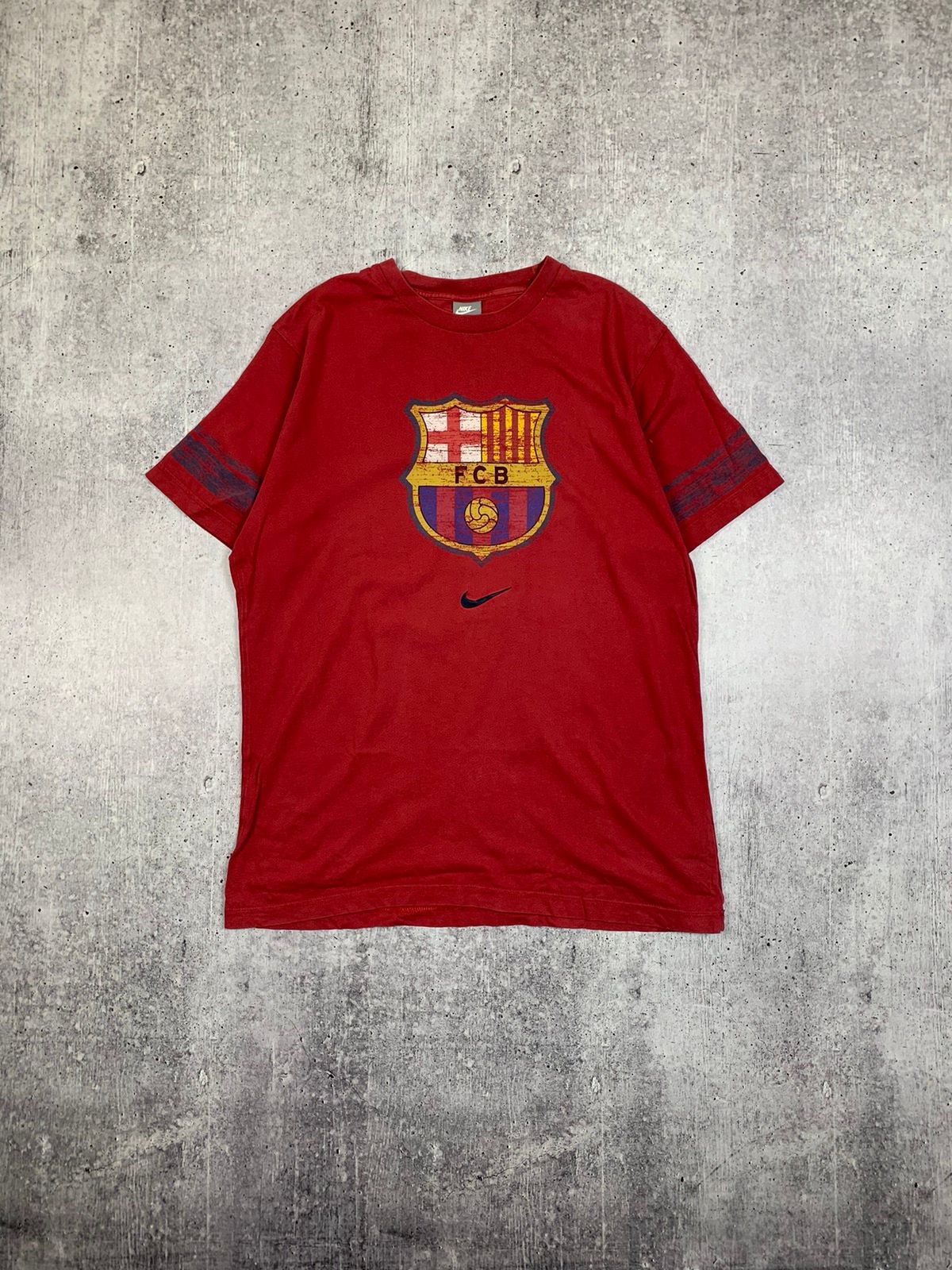 Pre-owned F C Barcelona X Nike Vintage Nike Barcelona F. C. T Shirt Tee 90's Vintage In Red