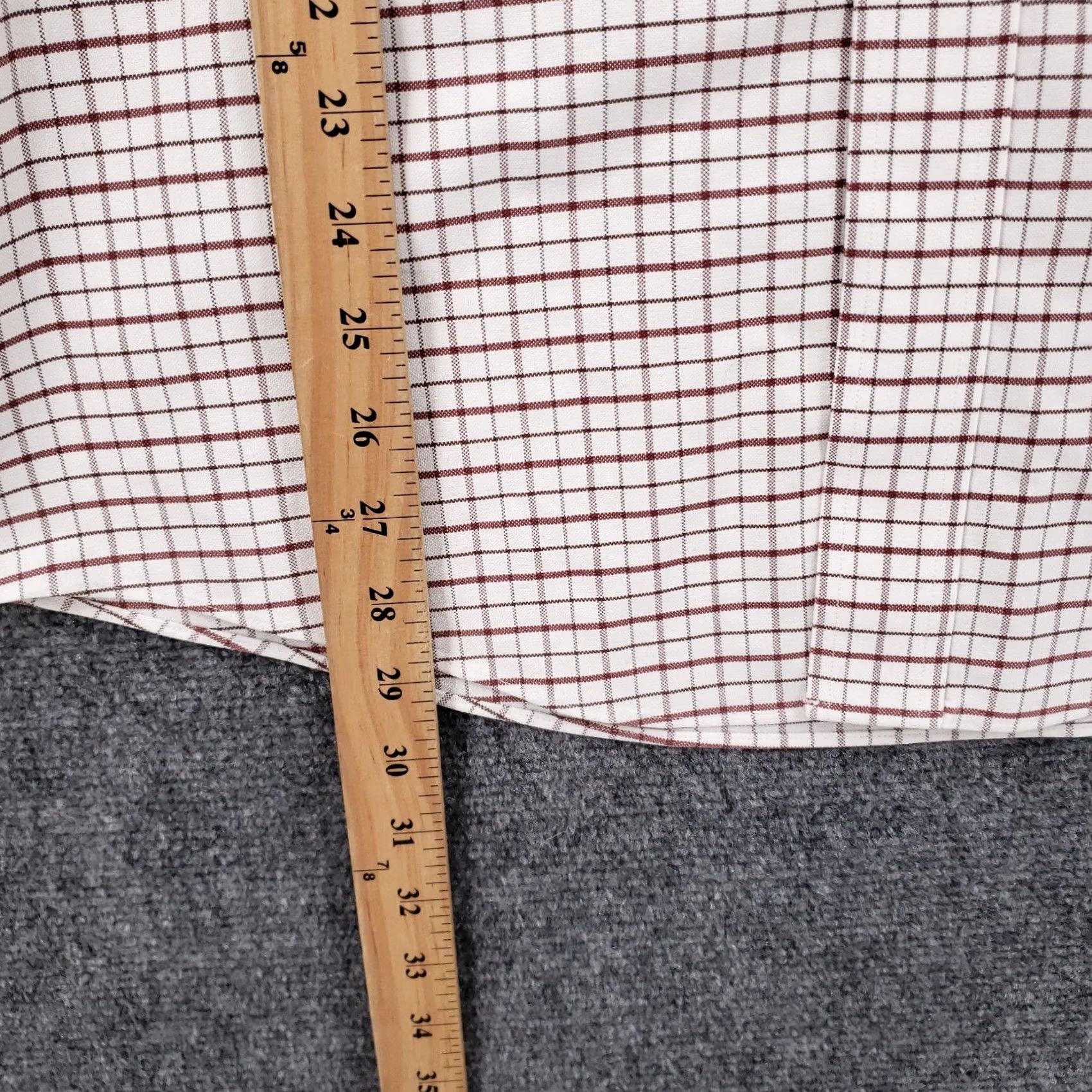 Vintage LL Bean Shirt Mens 15 34 White Plaid Wrinkle Resistant Button Down Dress Preppy Size 40R - 5 Thumbnail