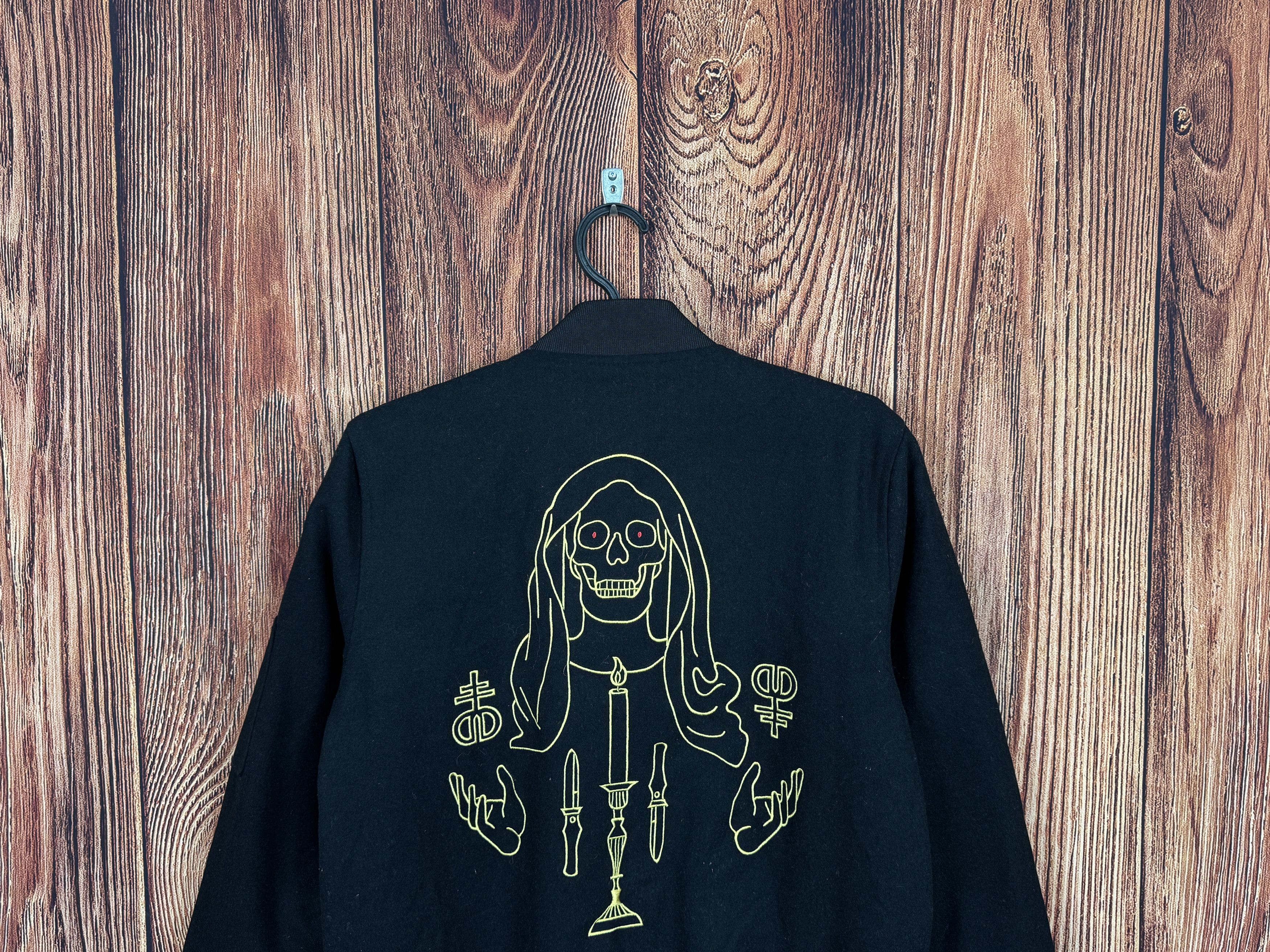 Drop Dead Drop Dead Lifetaker Embroider Black Wool Bomber Jacket Size US S / EU 44-46 / 1 - 2 Thumbnail