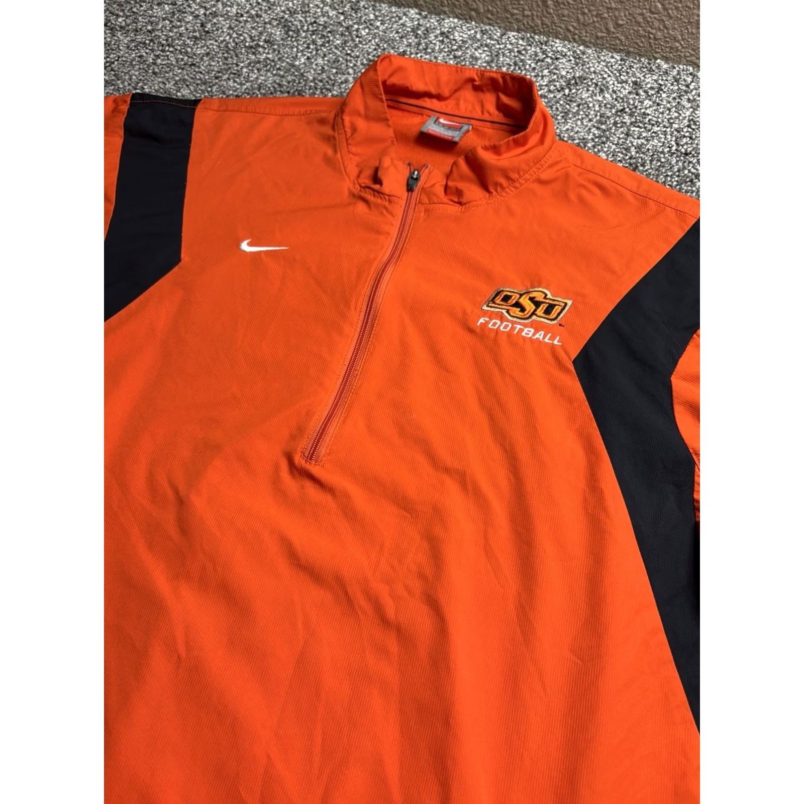 Nike Nike OSU Jacket Mens L Oklahoma Cowboys 1/4 Zip Windbreaker Team Fit Storm Track Jacket Size US L / EU 52-54 / 3 - 3 Thumbnail