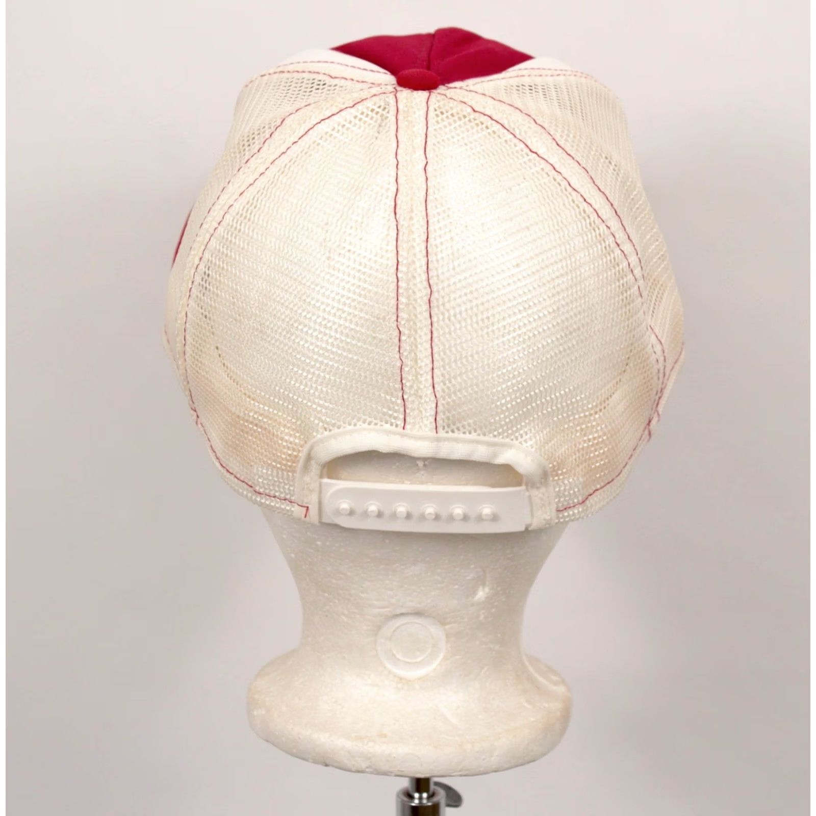 Vintage Vtg 80s Cap - Adjustable Mesh Snapback Hat - Red (80s) - AJD Size ONE SIZE - 4 Thumbnail