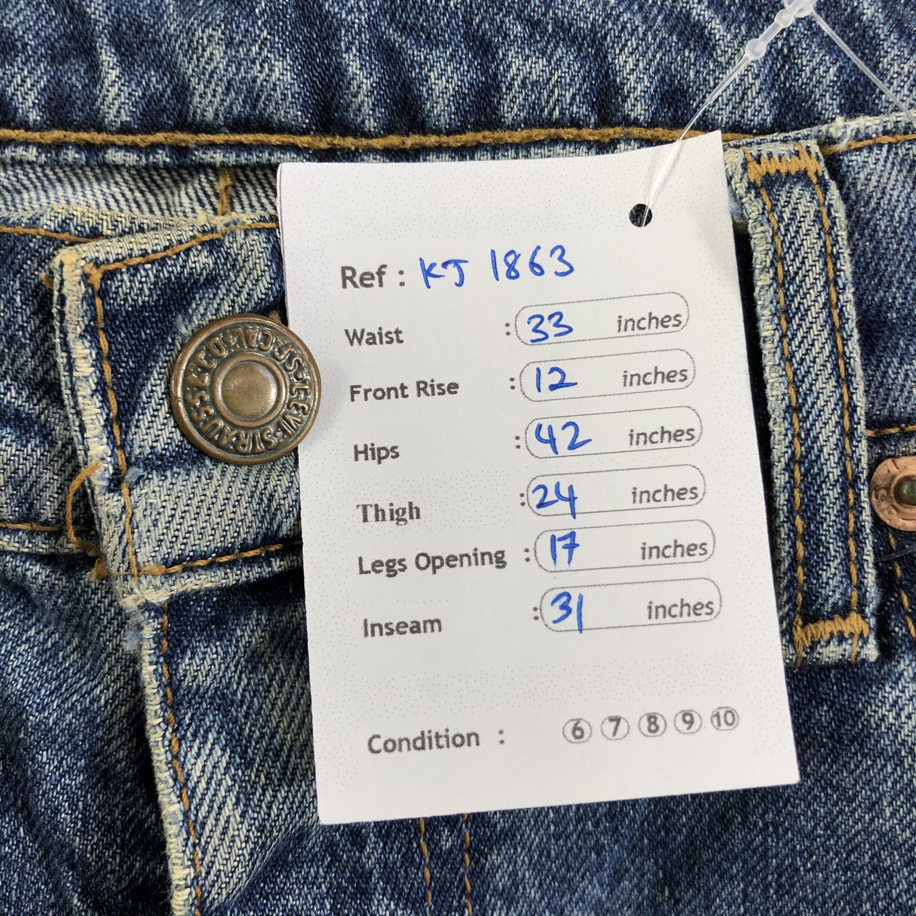 Levi's Vintage Levis 519 Jeans Medium Wash Denim KJ1863 Size US 33 - 11 Thumbnail