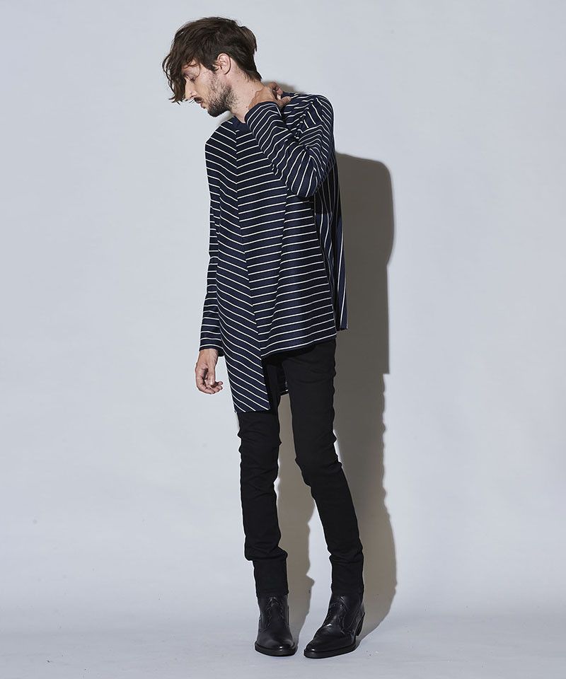 Gail Asymetric Stripe Jersey Top main image 0