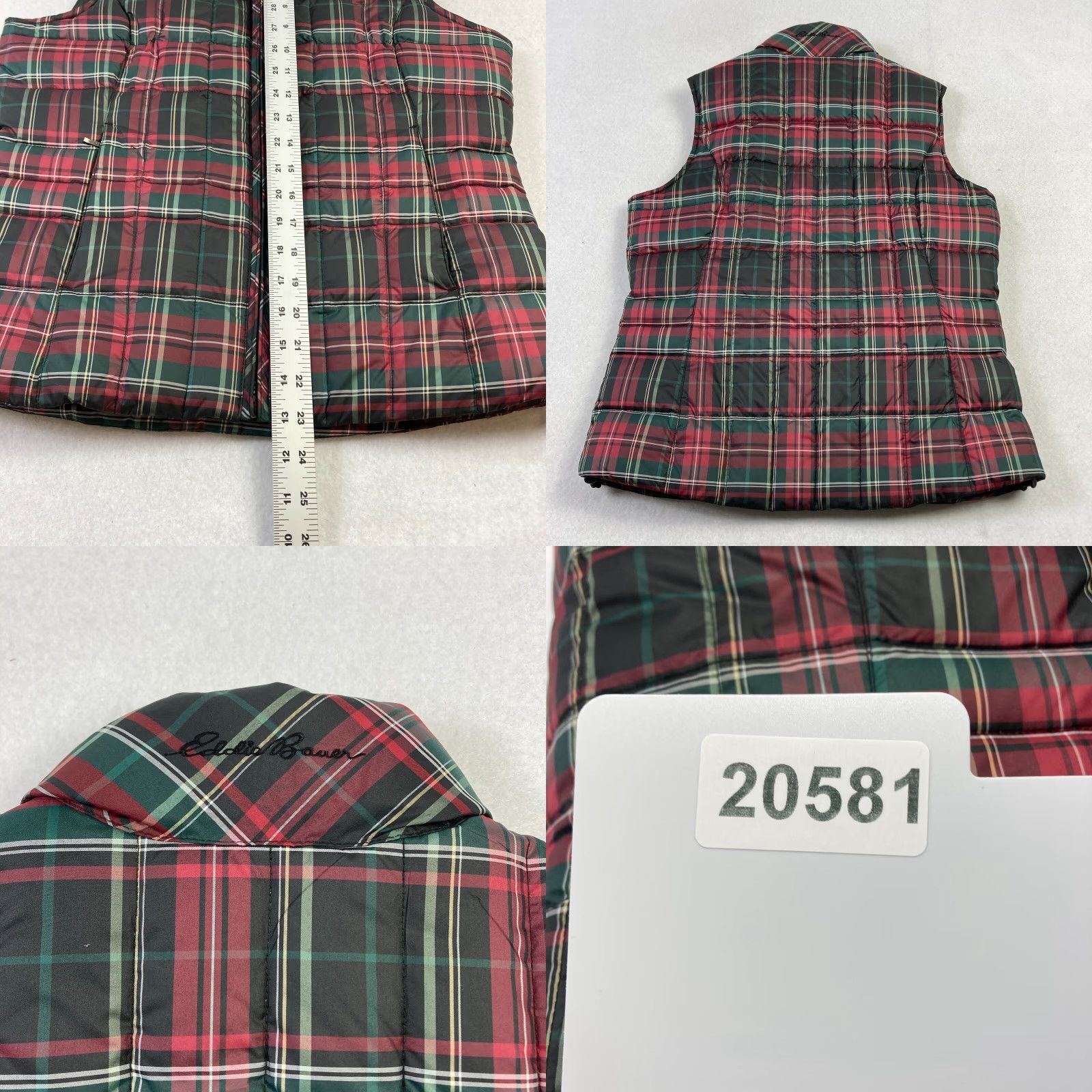 Eddie Bauer Eddie Bauer Goose Down Puffer Vest Women's Small Red Plaid Full Zip Pocket Vest Size S / US 4 / IT 40 - 8 Thumbnail
