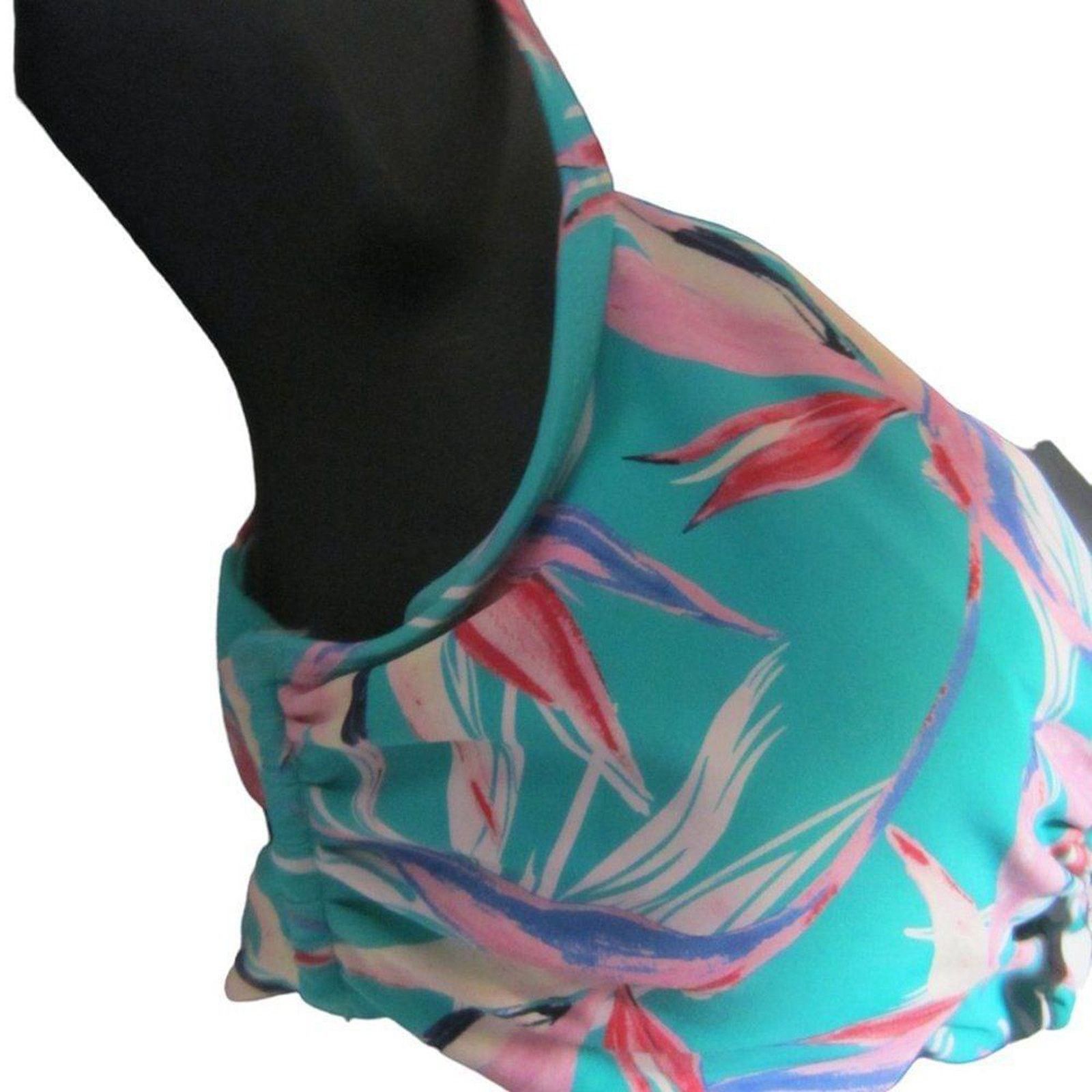 Other Tropical Tie Front Bikini Top Y2K Palm Leaf Print L (11–13) Size ONE SIZE - 5 Thumbnail