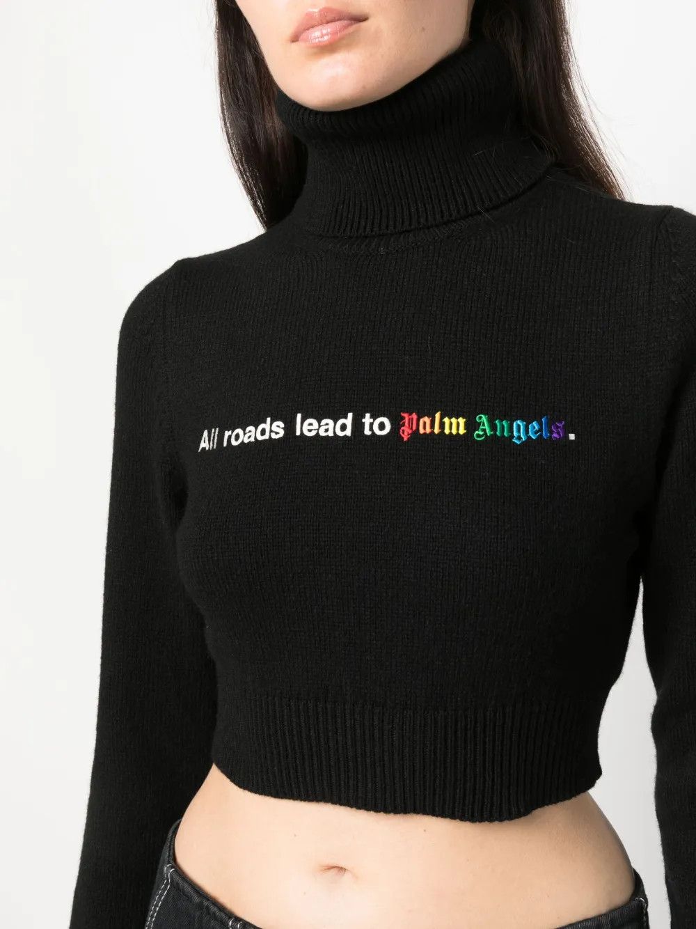 Palm Angels o1y1225 Turtleneck Sweater in Black Size XXS / US 00 / IT 34 - 3 Thumbnail