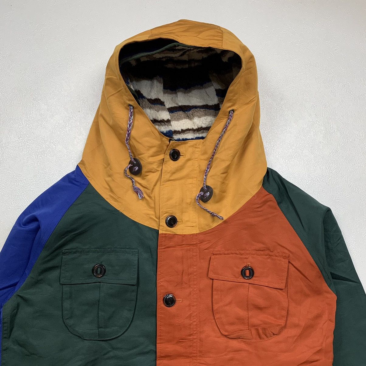 Japanese Brand Power to the people multi color colorblock jacket Size US L / EU 52-54 / 3 - 4 Thumbnail