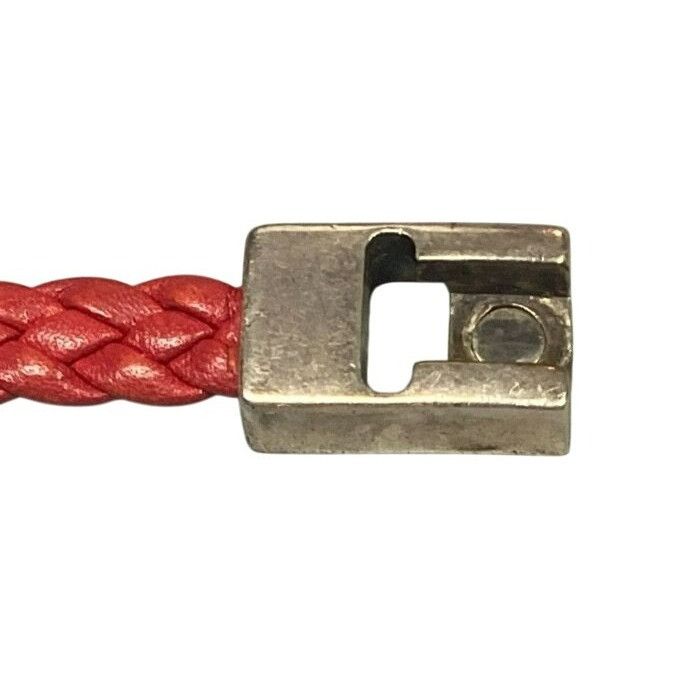 Other Argentos Red Braided Leather Bracelet With Silver Peace Sign Size ONE SIZE - 7 Thumbnail