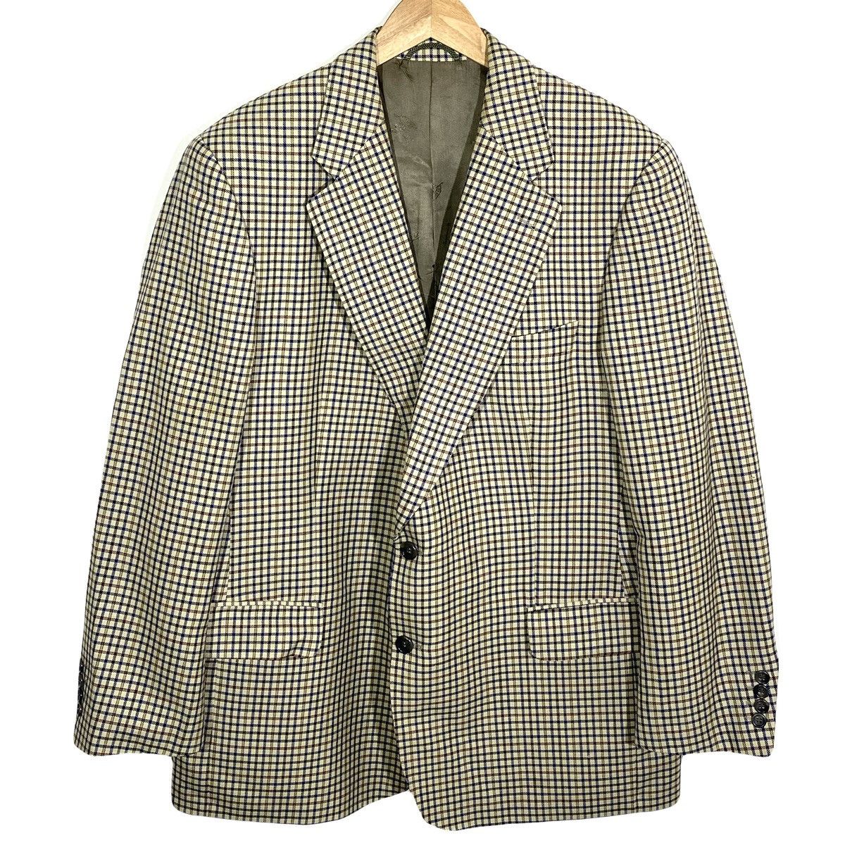 Burberry Veste Costume Blazer Tartan Bennet-S Laine Vintage Burberry Size 38R - 1 Thumbnail