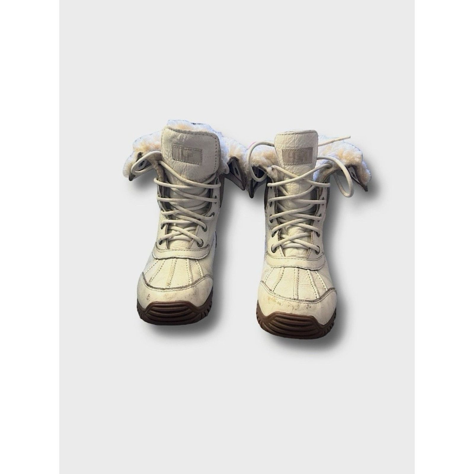 Ugg UGG Women's White Waterproof Shearling Lace-Up Snow Boots Size US 6 / IT 36 - 2 Thumbnail