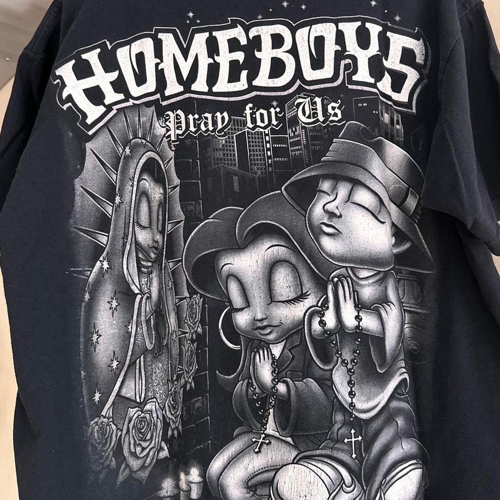 Vintage Vintage Y2K Homeboys Pray For Us Homies Shirt Size US L / EU 52-54 / 3 - 5 Thumbnail