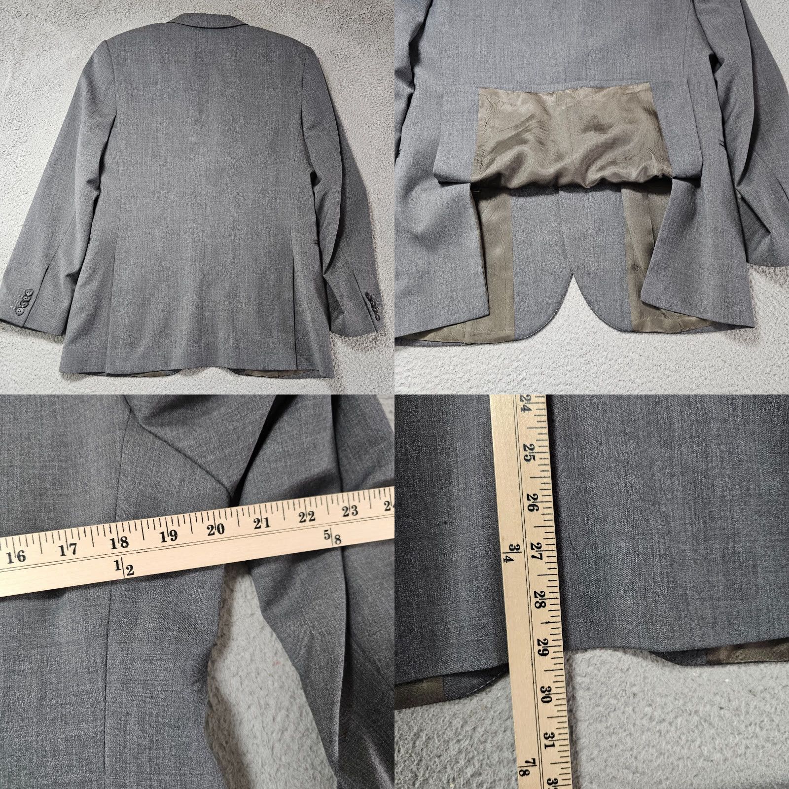 Express Express Blazer Mens 38R Grey Performance 2 Button Double Vent Sport Coat Jacket Size 38R - 8 Thumbnail