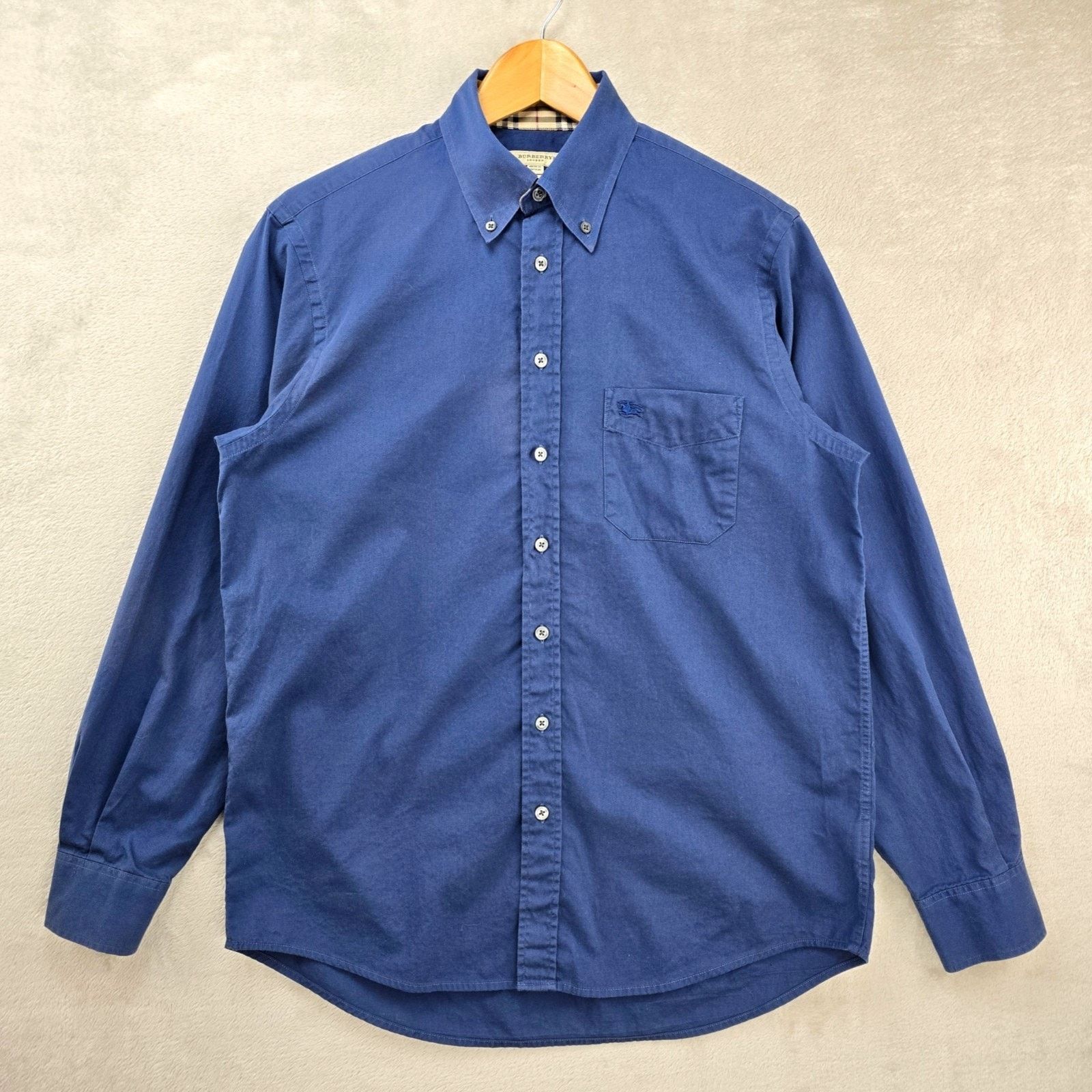 Burberry Burberry London Button Down Shirt Medium Blue Long Sleeve Size US M / EU 48-50 / 2 - 1 Thumbnail