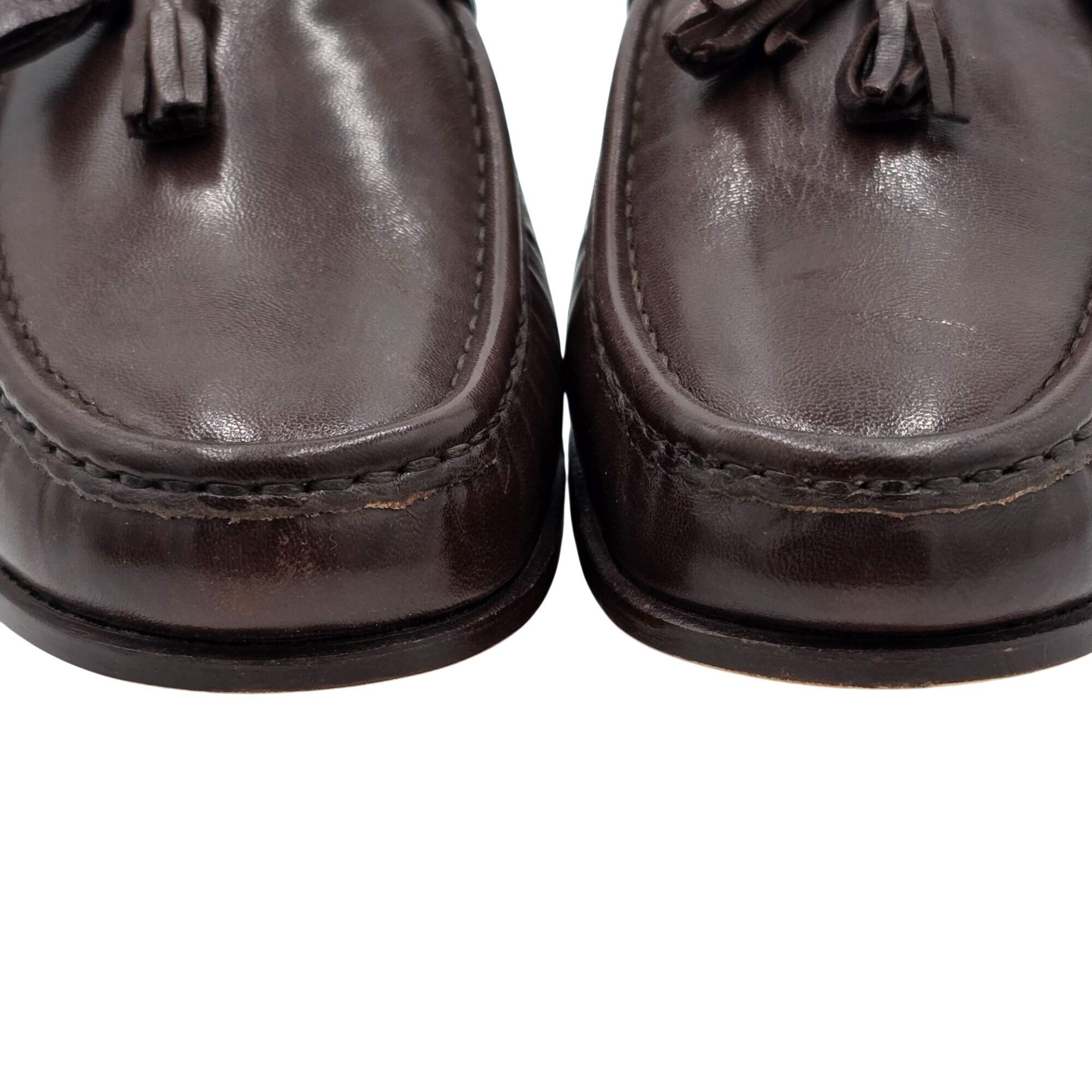 Bally NEW Vintage Bally Ziggi Brown Leather Tassel Loafers Mens 9M Size US 9 / EU 42 - 9 Thumbnail