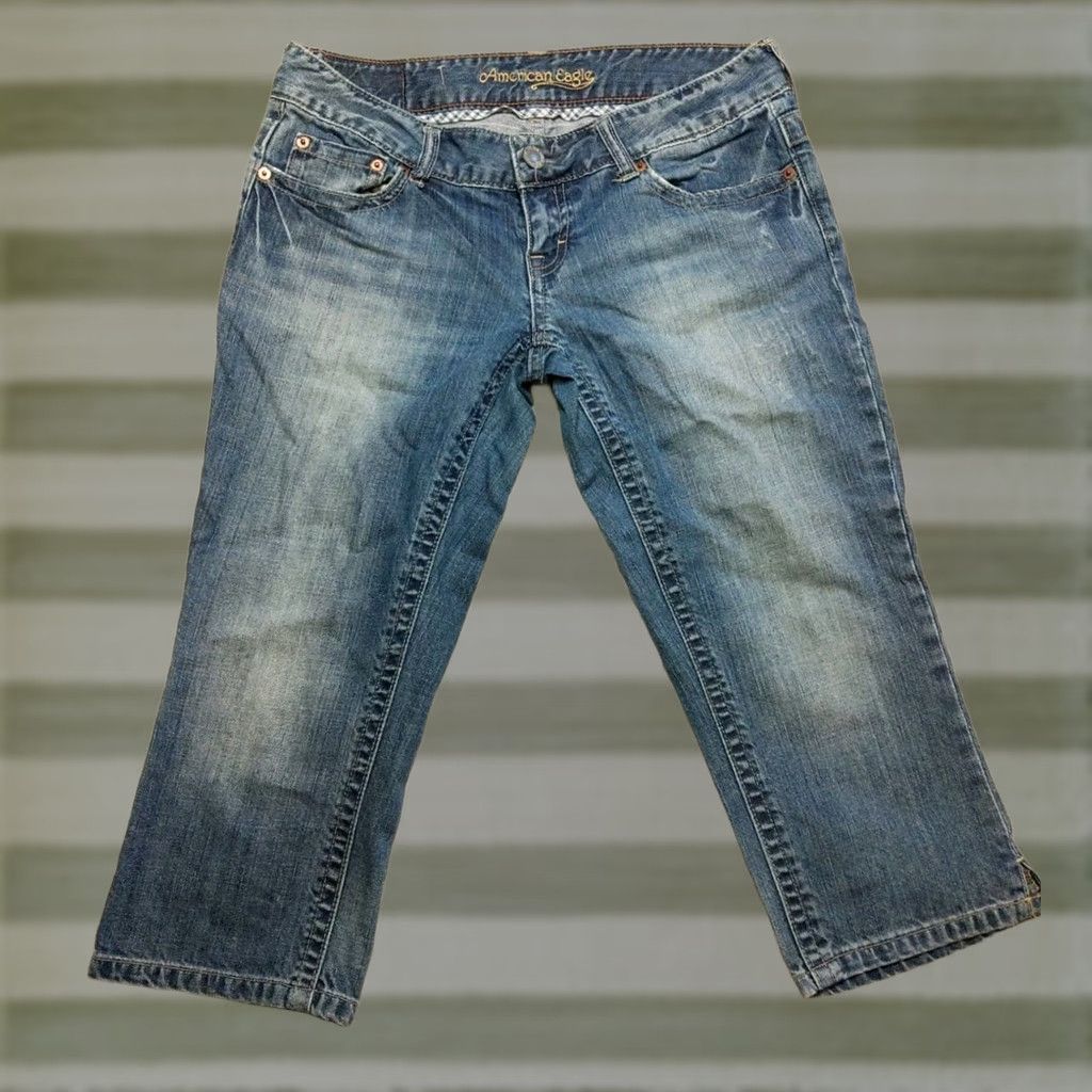 American Eagle Outfitters American Eagle Outfitters Jeans Womens Artist 5-Pocket Denim Straight Mid Rise Dark Blue 30x19 (8) Cotton Spandex XS? Size 30" / US 8 / IT 44 - 1 Thumbnail