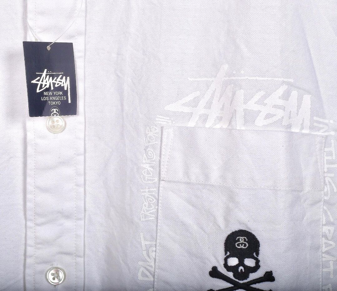 Mastermind Japan mmj x Stussy short-sleeve shirt white print XL new Size US XL / EU 56 / 4 - 5 Thumbnail