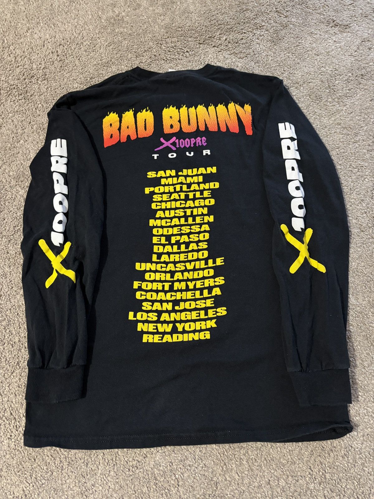 Other Bad Bunny X100pre Tour Shirt Long Sleeve Small Double Sided Size US S / EU 44-46 / 1 - 1 Thumbnail