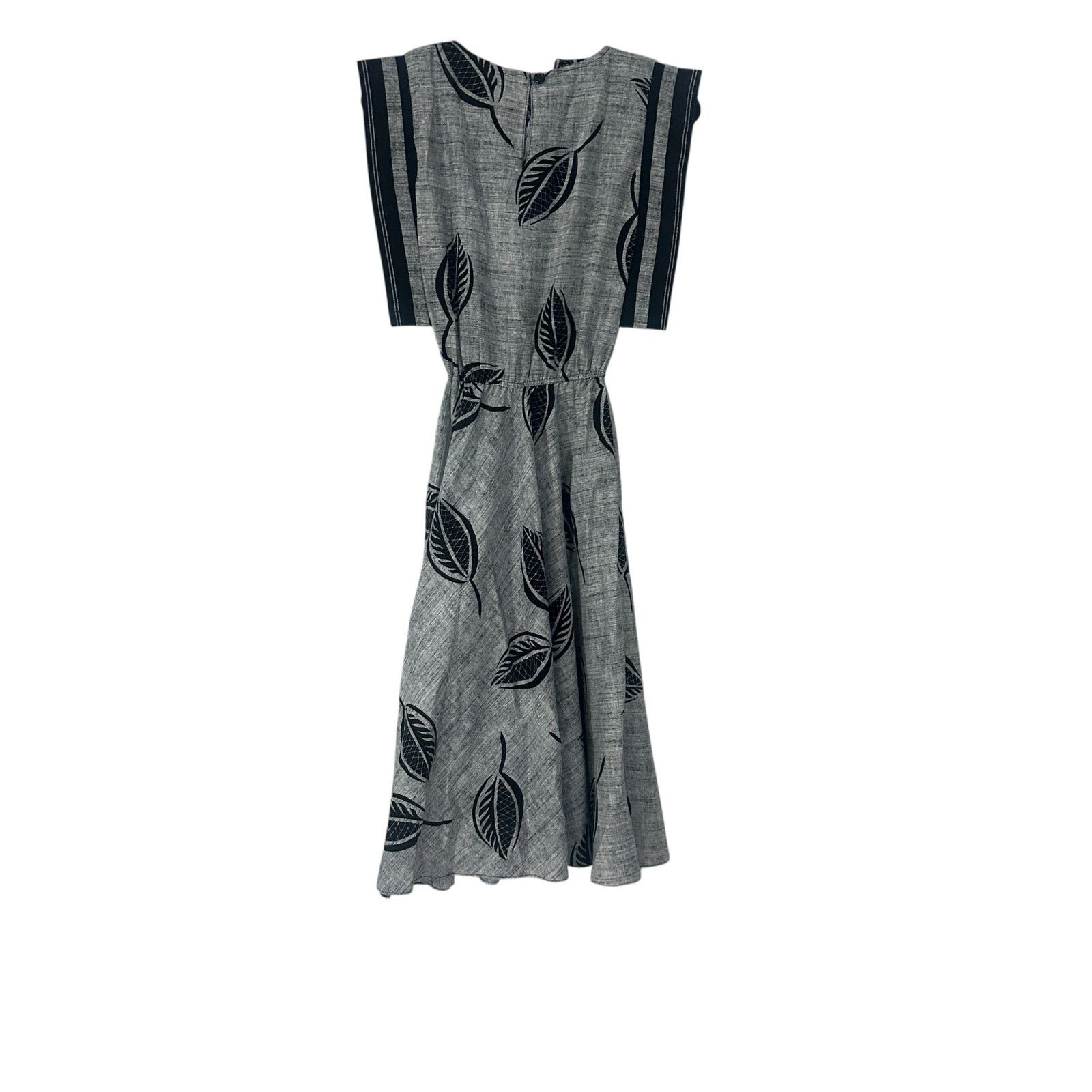 Vintage Vintage Choon Gray Leaf Print Dress Full Circle Boho Midi XS Size XS / US 0-2 / IT 36-38 - 4 Thumbnail