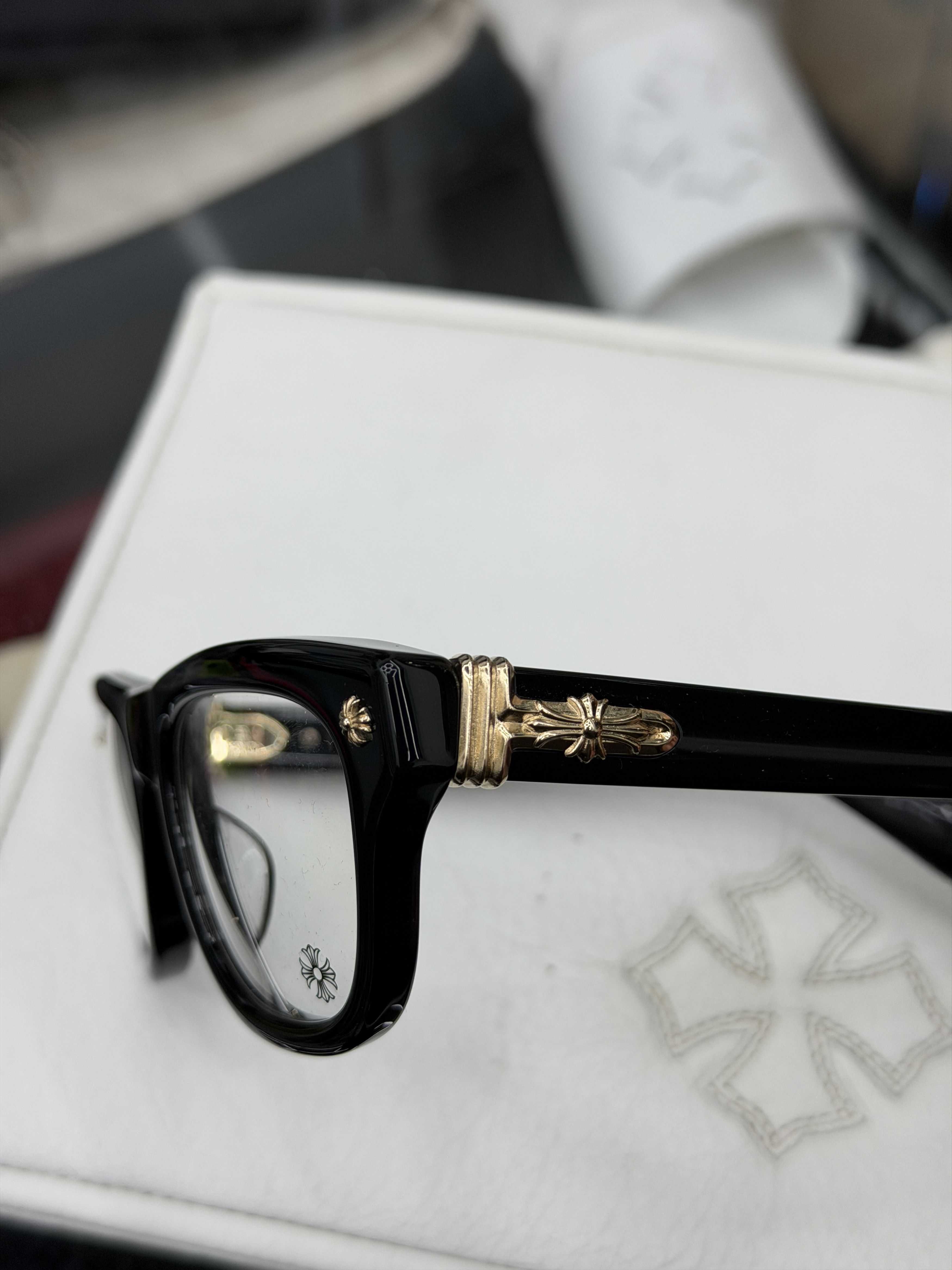 Chrome Hearts Chrome Hearts Trititsagain Glasses Black/Gold Size ONE SIZE - 4 Thumbnail