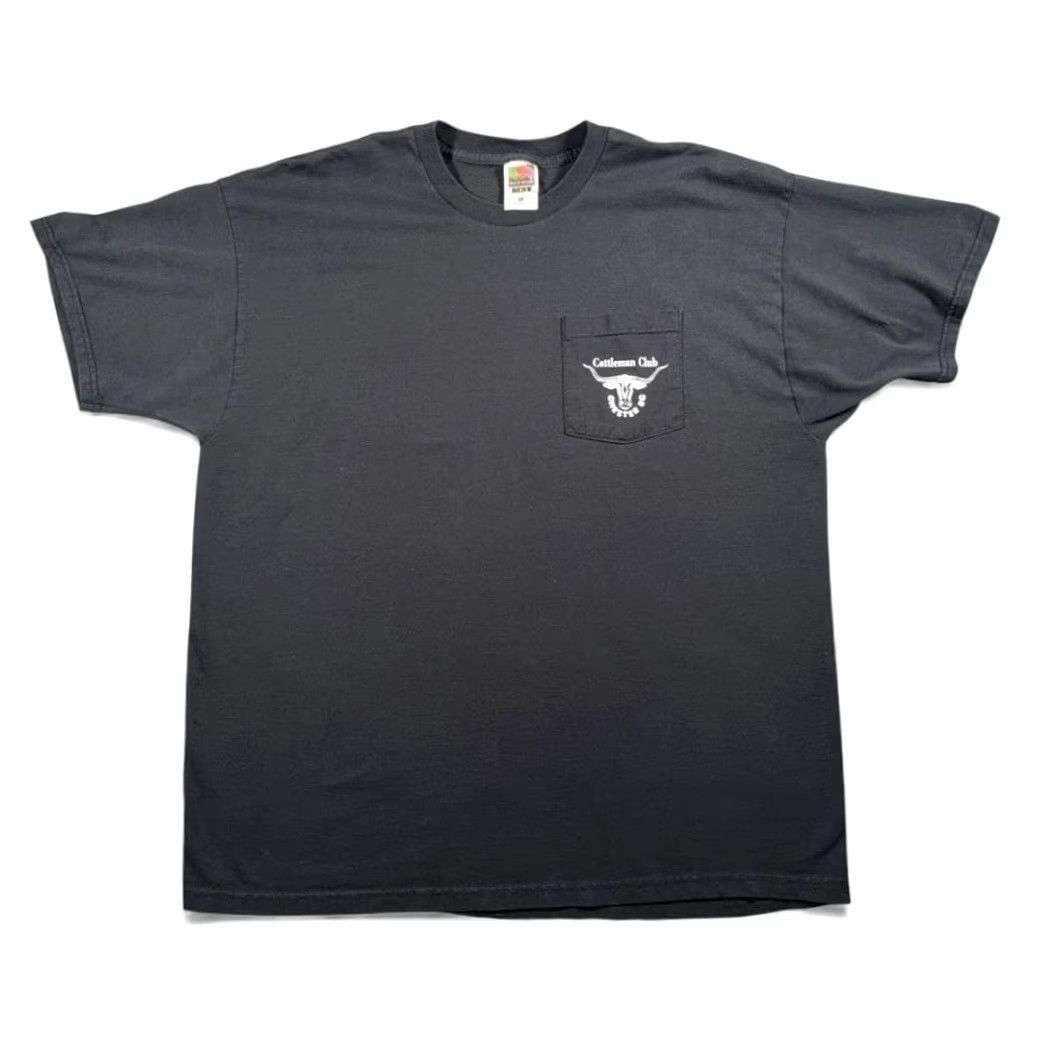 Fruit Of The Loom VINTAGE Cattleman Club Shirt Adult EXTRA LARGE Black Pocket Texas Longhorn 90s Size US XL / EU 56 / 4 - 2 Thumbnail