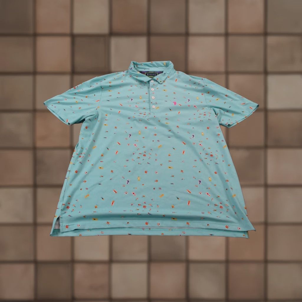 Vintage William Murray Polo Shirt Men L Performance Deep End All Over Print Shirt Size US L / EU 52-54 / 3 - 1 Thumbnail