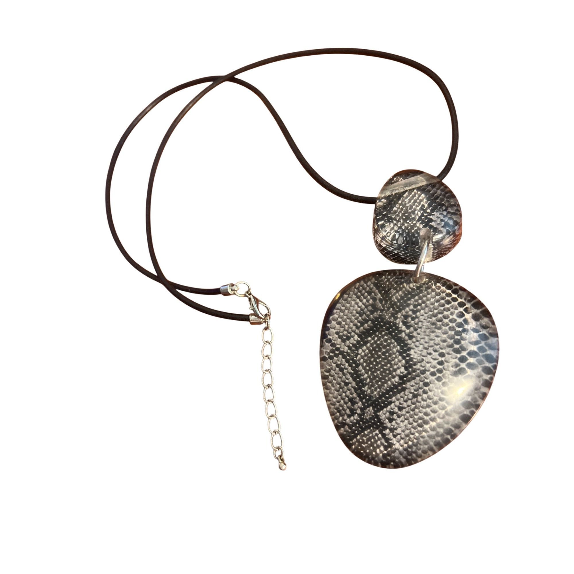 Other Vintage Y2K Large Snake Print Acrylic Pendant Necklace Black Size ONE SIZE - 1 Thumbnail
