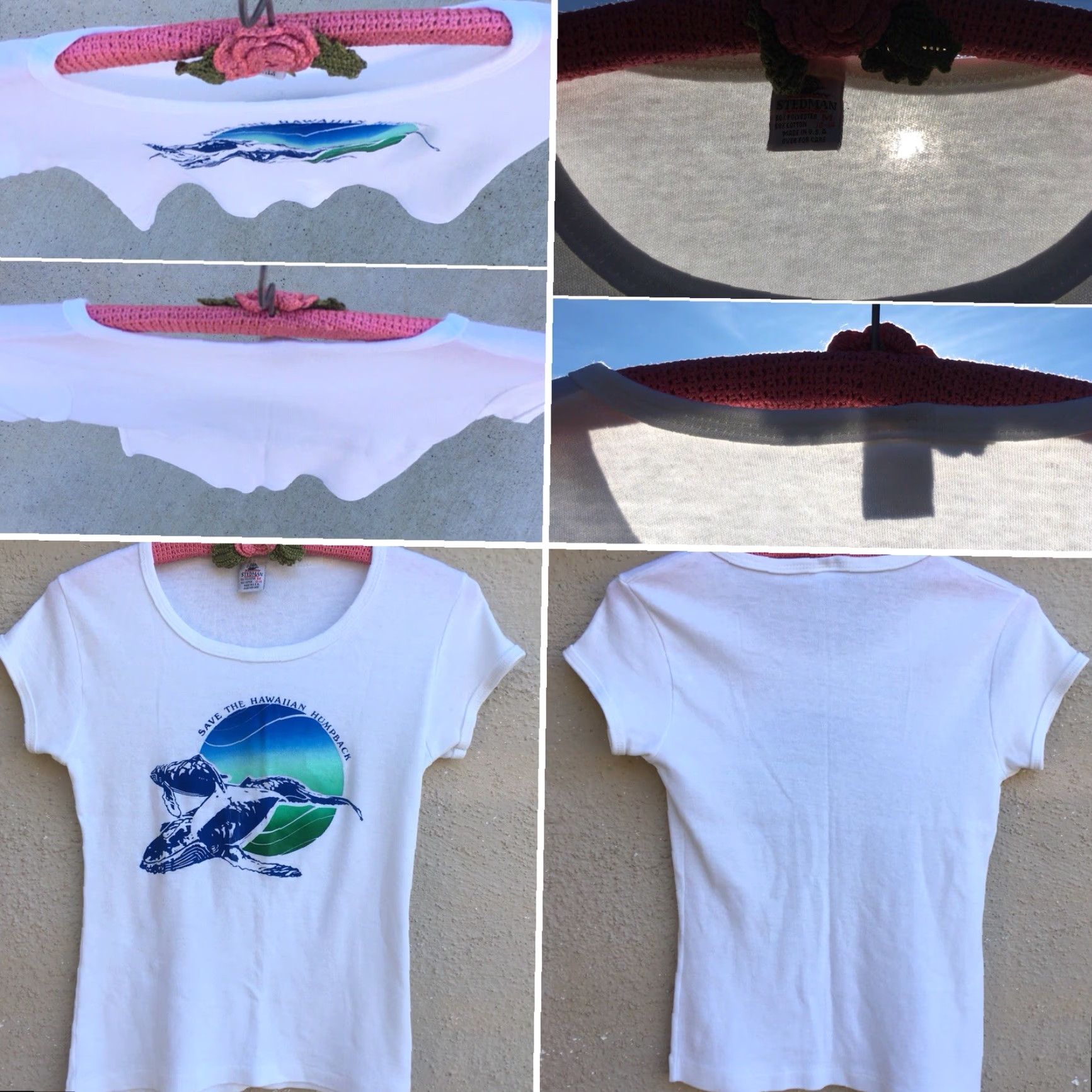 Vintage VINTAGE Stedman T-Shirt Hawaiian Humpback Whale Graphics White 1980s M Ladies Size M Casual Size M / US 6-8 / IT 42-44 - 2 Thumbnail