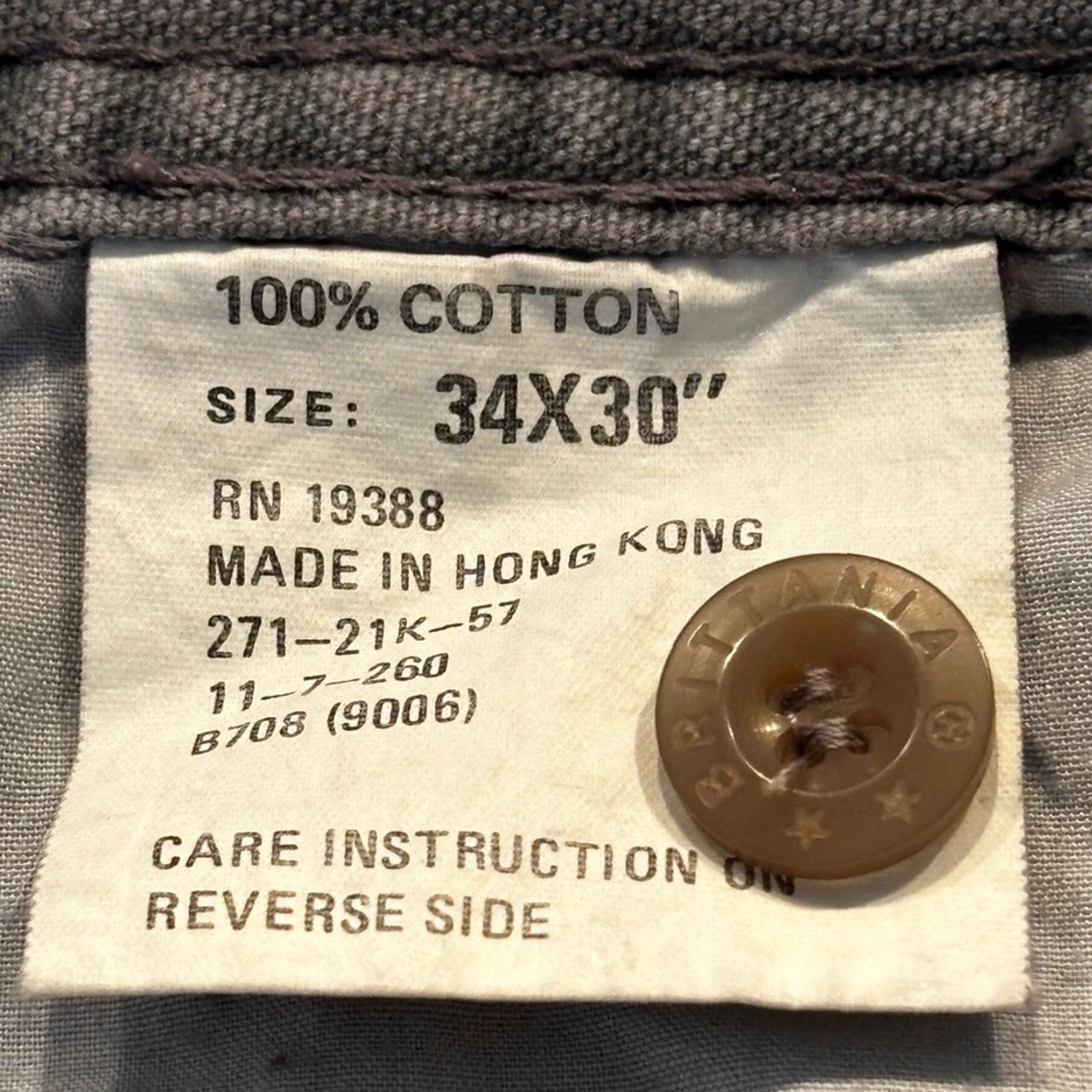 Vintage VTG Britannia Pleated Pants Chino Men 34x30 Gray Adult Regular 90s Made in Hong Kong Size US 34 / EU 50 - 2 Thumbnail