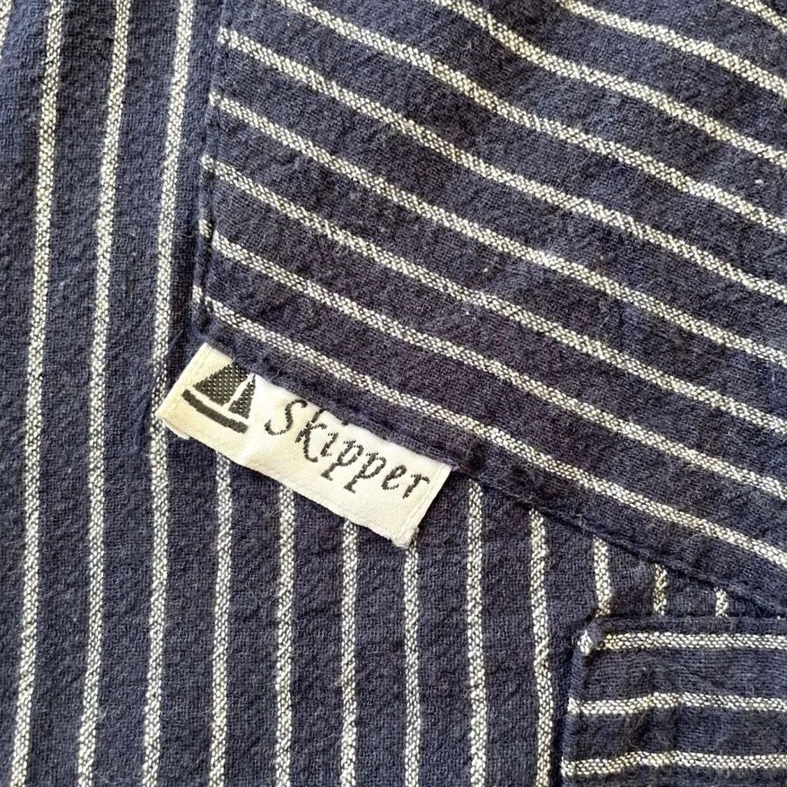 Vintage VINTAGE NEWLYN FISHERMAN'S SMOCKS Shirt XXL Navy Stripe Mens Size US XXL / EU 58 / 5 - 5 Thumbnail