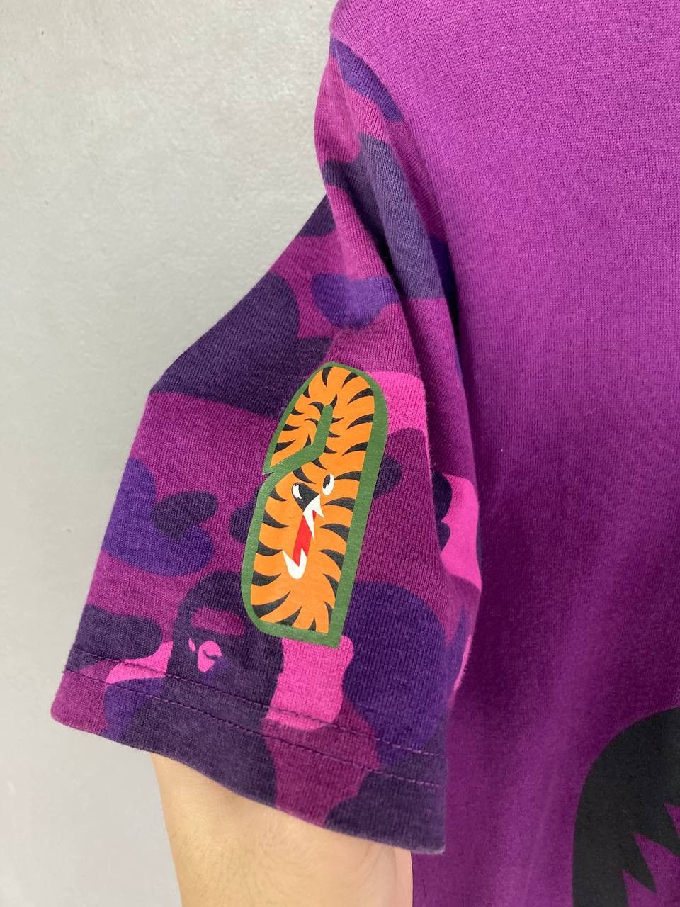 Bape Bape WGM Purple Camo Shark Tee Size US S / EU 44-46 / 1 - 5 Thumbnail