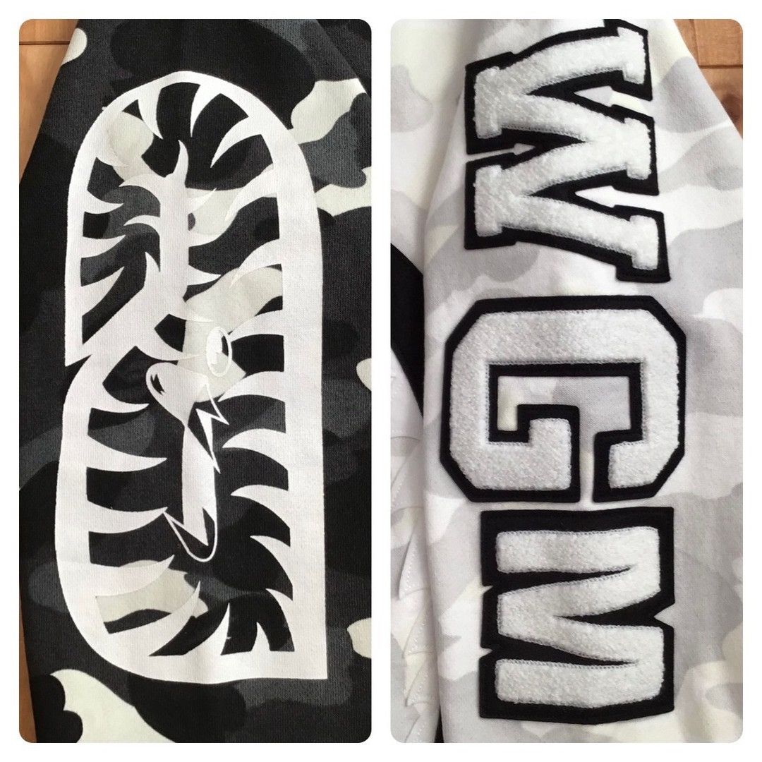 Bape 💫Glow in the dark💫 BAPE city camo shark sweat varsity jacket Size US M / EU 48-50 / 2 - 5 Thumbnail