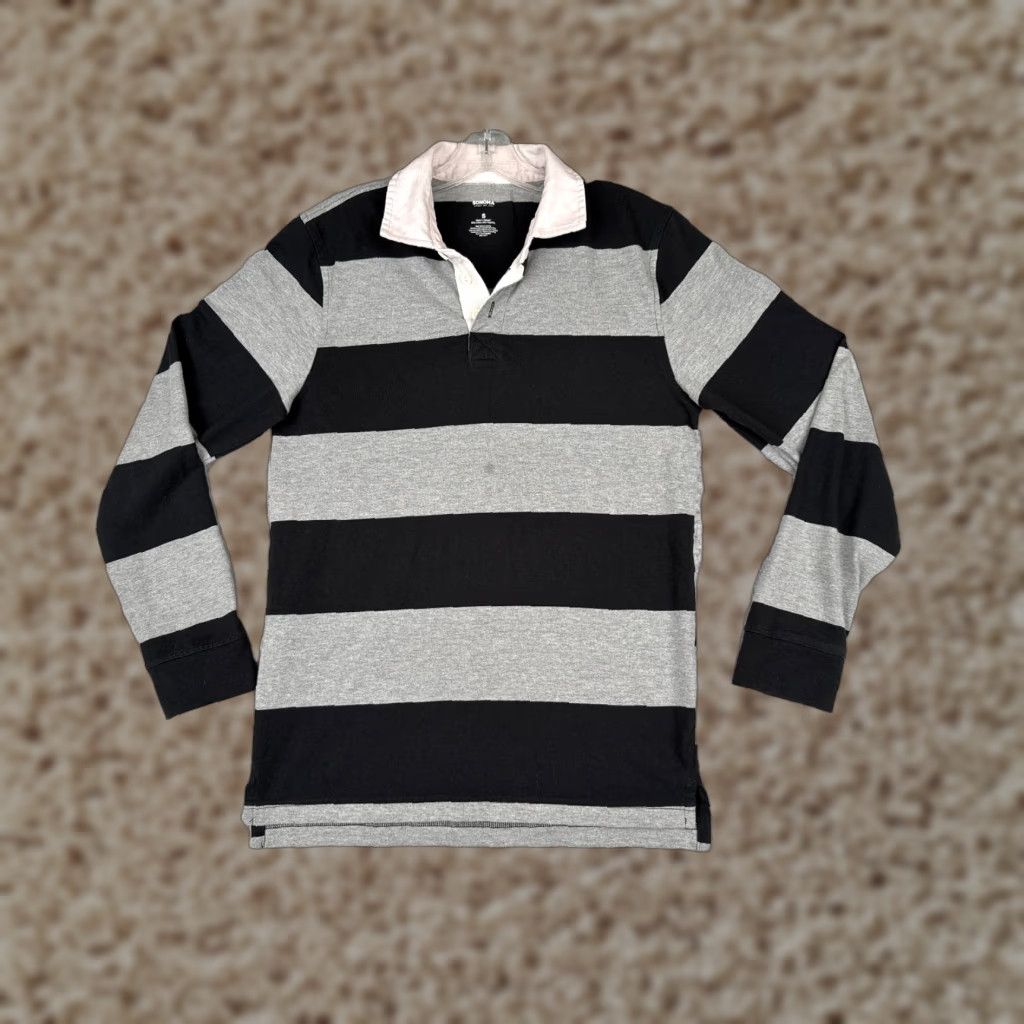 Vintage Sonoma Polo Shirt Men Small Blue Long Sleeve Rugby Jersey Activewear Sports Size US S / EU 44-46 / 1 - 1 Thumbnail