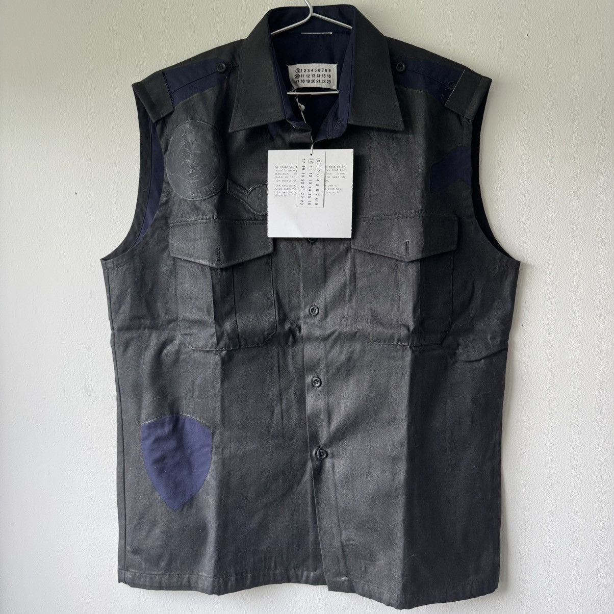 Maison Margiela SS2003 Martin Margiela Artisanal Black Painted Officer Vest Size US L / EU 52-54 / 3 - 1 Thumbnail