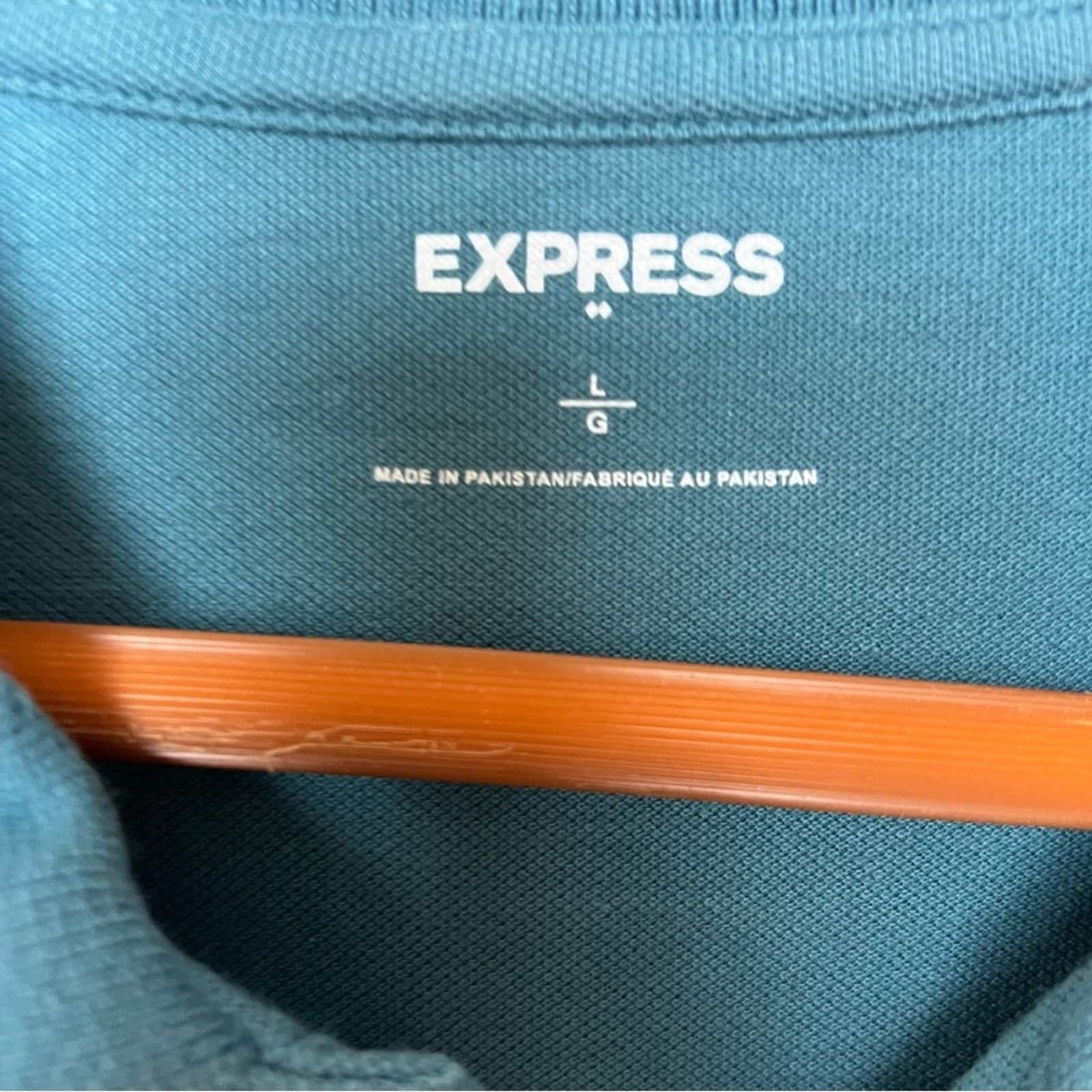 Express Express Teal Cotton Pique Polo Shirt Men’s Size Large Size US L / EU 52-54 / 3 - 9 Thumbnail