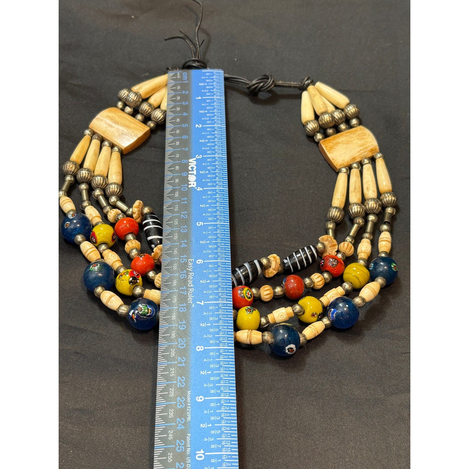 Other Multi-Strand Tribal Trade Bead Necklace Bone & Glass Beads Size ONE SIZE - 11 Thumbnail