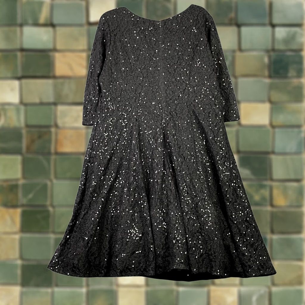 slny black dress Vintage Cocktail 18W Sequin Lace 3/4 Sleeve Party Formal Evening Womens Dress Plus Size Black Dresses: black magic Size:4T US numeric size dress that knows