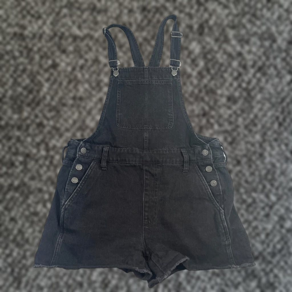 Madewell VINTAGE Madewell Women's Denim Overalls Shorts M Black 90s Adirondack Short Size 32" / US 10 / IT 46 - 1 Thumbnail