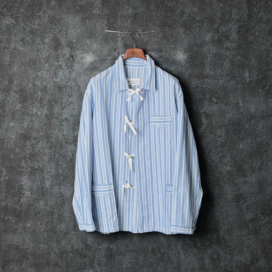 Maison Margiela Maison Margiela Cotton Striped Blue Shirt 41 Men Size US XS / EU 42 / 0 - 1 Thumbnail