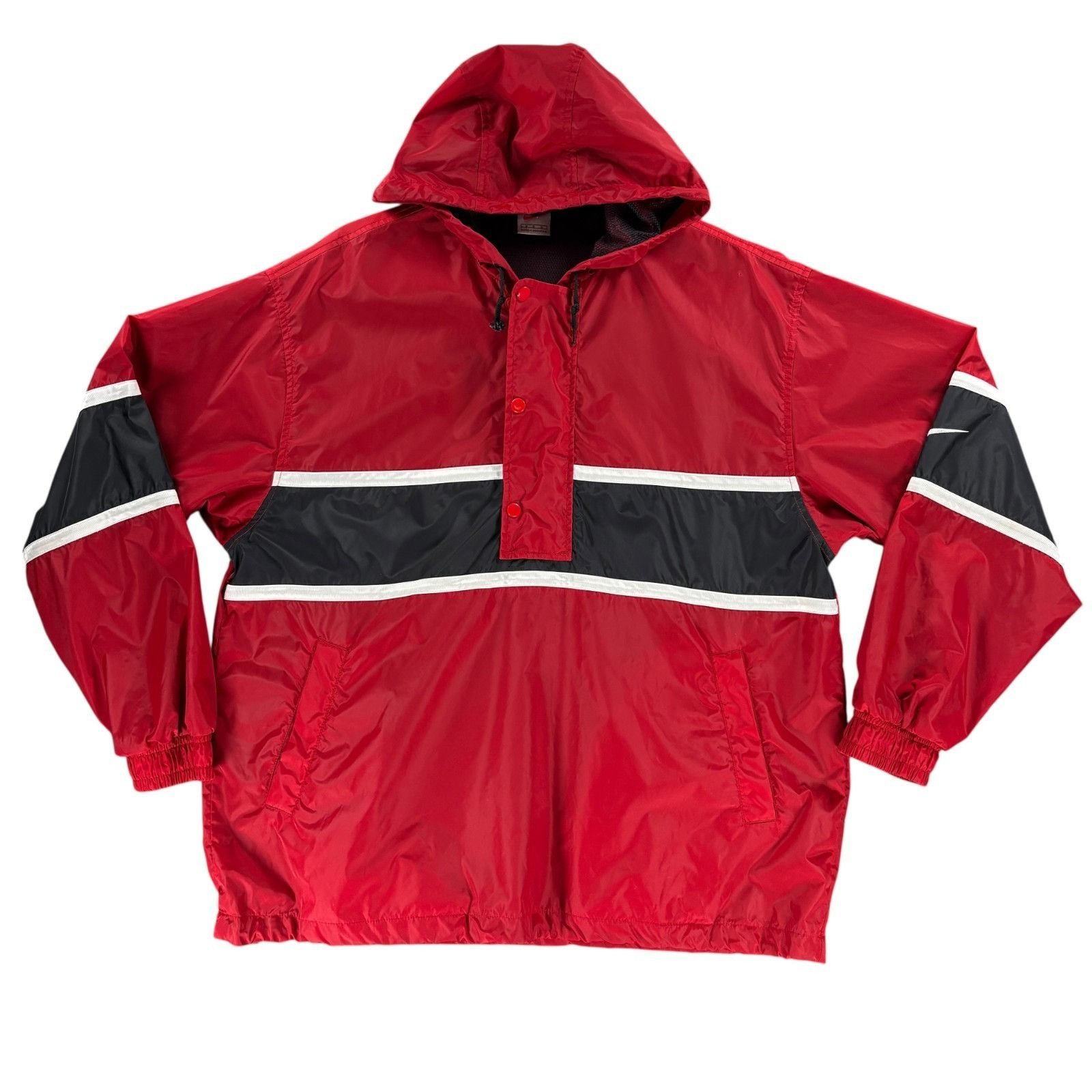 Nike Vintage Nike Red Black Hooded Pullover Windbreaker Jacket Me Size US M / EU 48-50 / 2 - 1 Thumbnail