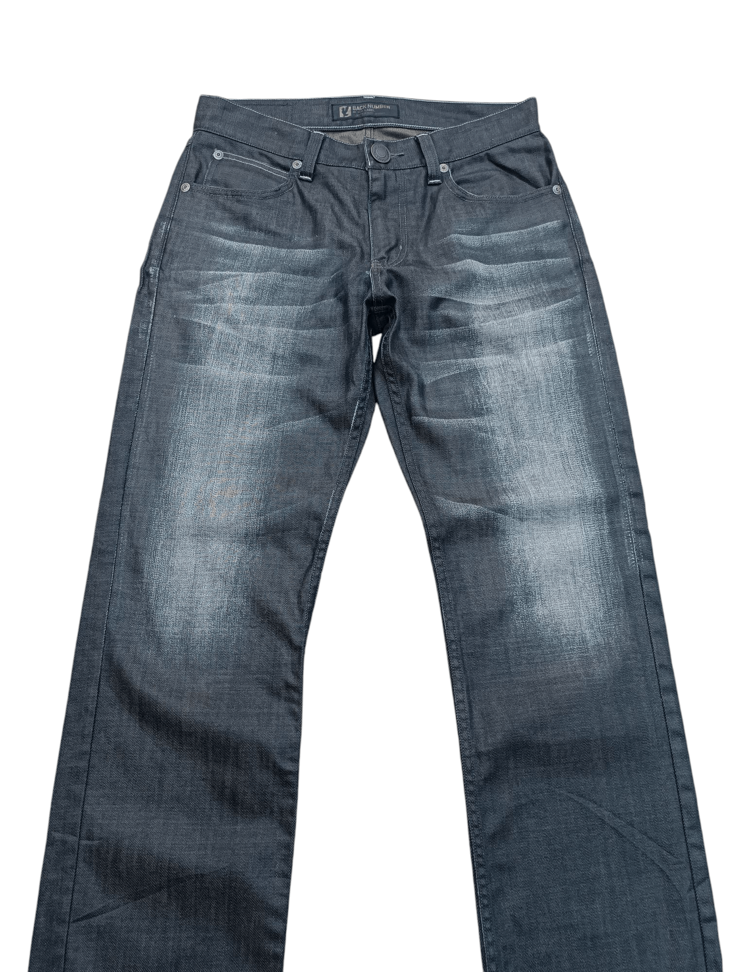 Japanese Brand BACK NUMBER BLACK LABEL WHISKERS FADED DENIM E262 Size US 31 - 2 Thumbnail
