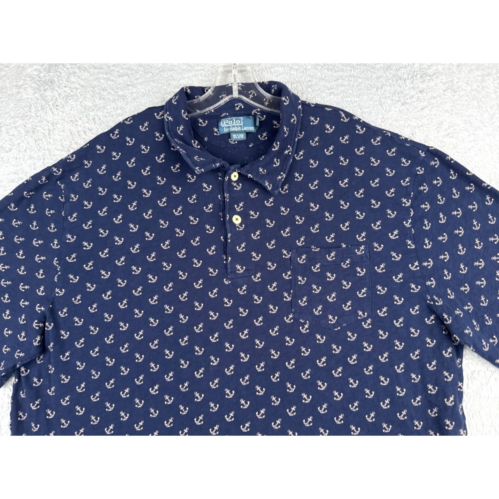 Ralph Lauren VINTAGE Ralph Lauren Polo Shirt Polo Blue 2X Big & Tall 100% Cotton Embroidered Logo Classic Collar Button Short Sleeve Men Size US XXL / EU 58 / 5 - 4 Thumbnail