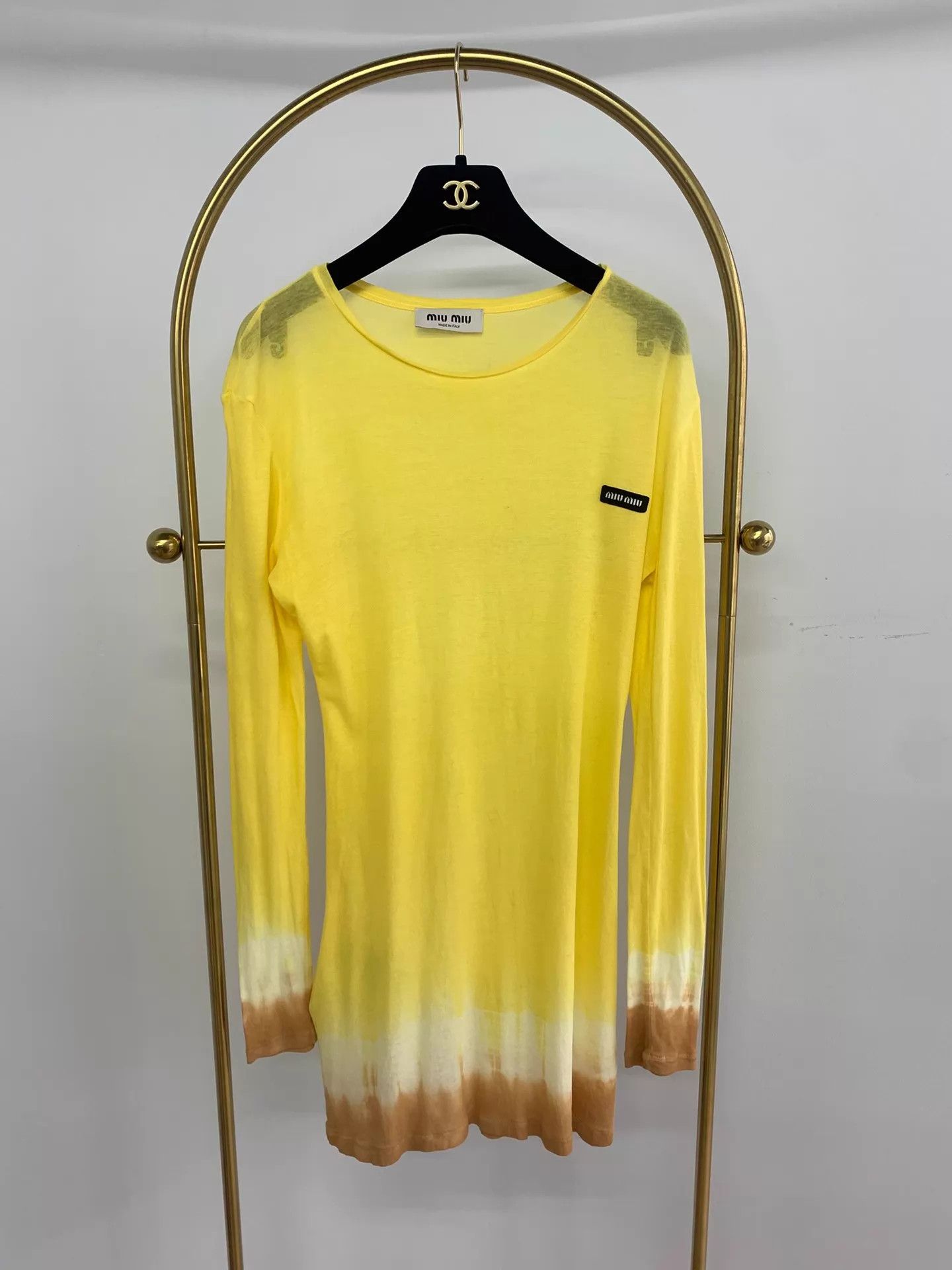 Miu Miu MIU MIU Yellow Gradient Longsleeve Top S New Size S / US 4 / IT 40 - 1 Thumbnail