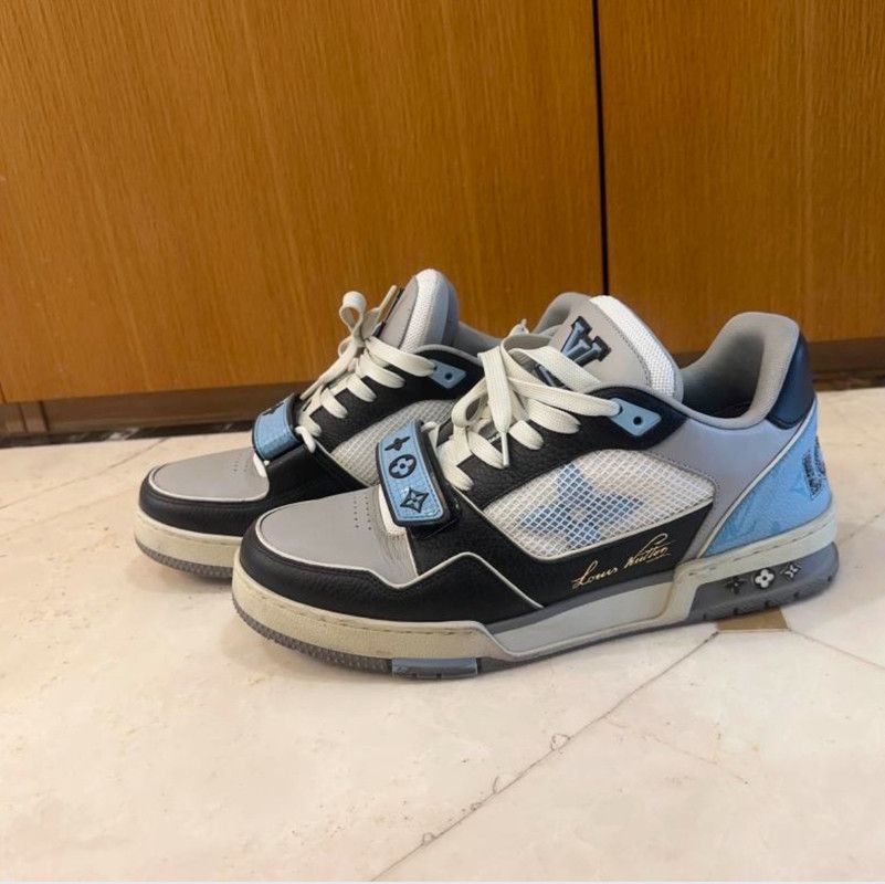 Louis Vuitton Low-Top Trainer Sneakers in Ocean Blue 0079