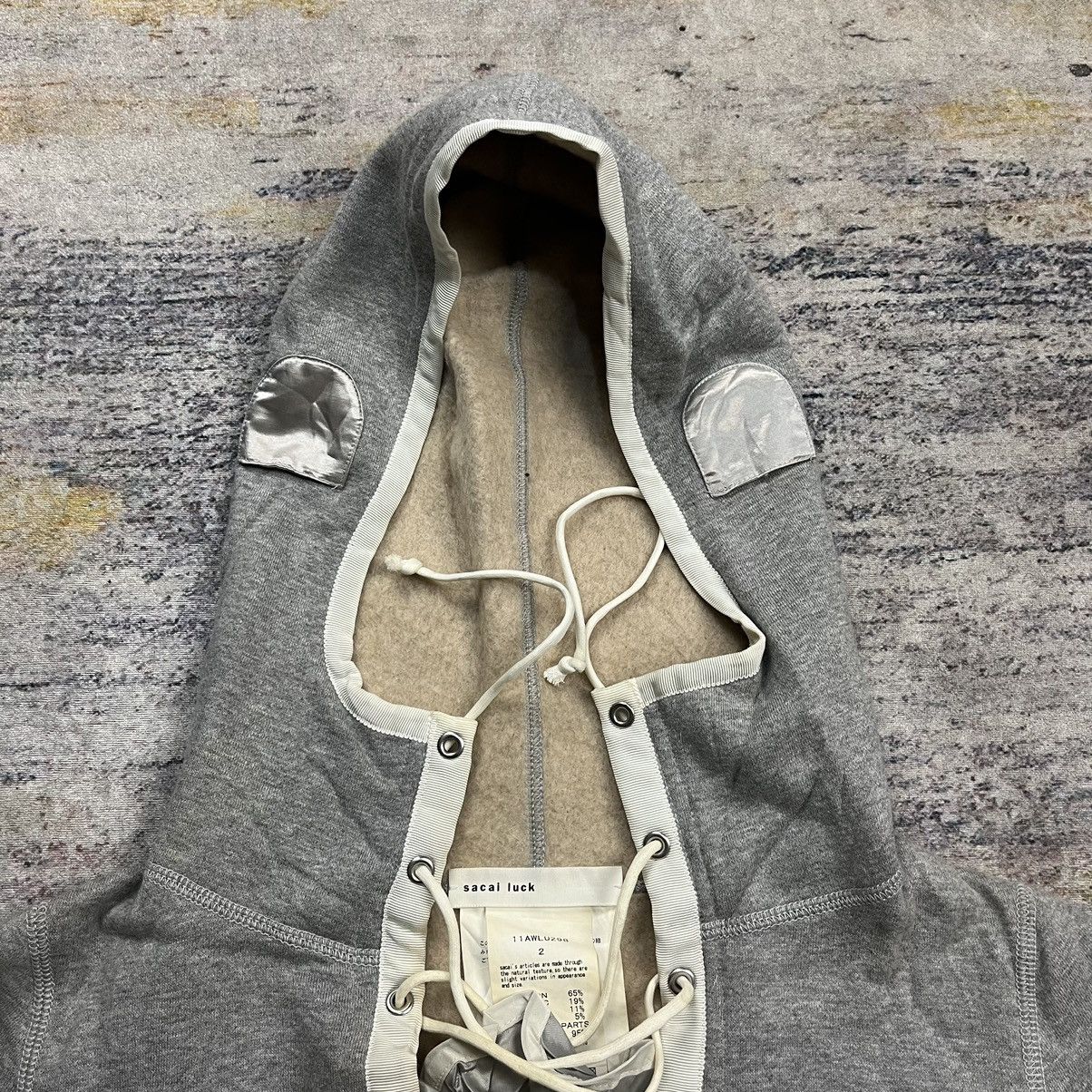 Japanese Brand Sacai luck 2011AW lace up hoodie Size XS / US 0-2 / IT 36-38 - 8 Thumbnail