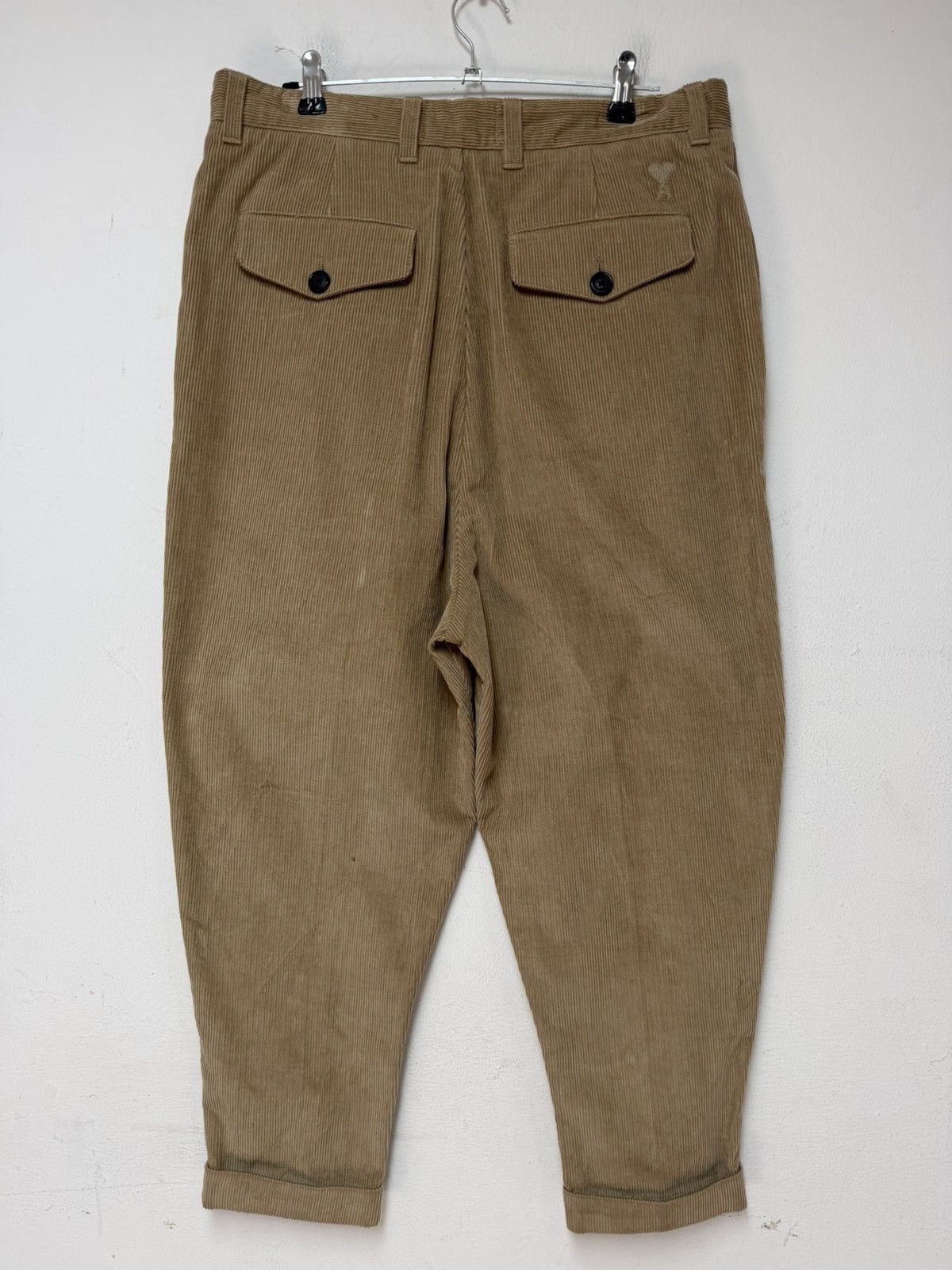 AMI AMI Paris Corduroy Box-Pleated Tapered Trousers - mm Size US 31 - 2 Thumbnail