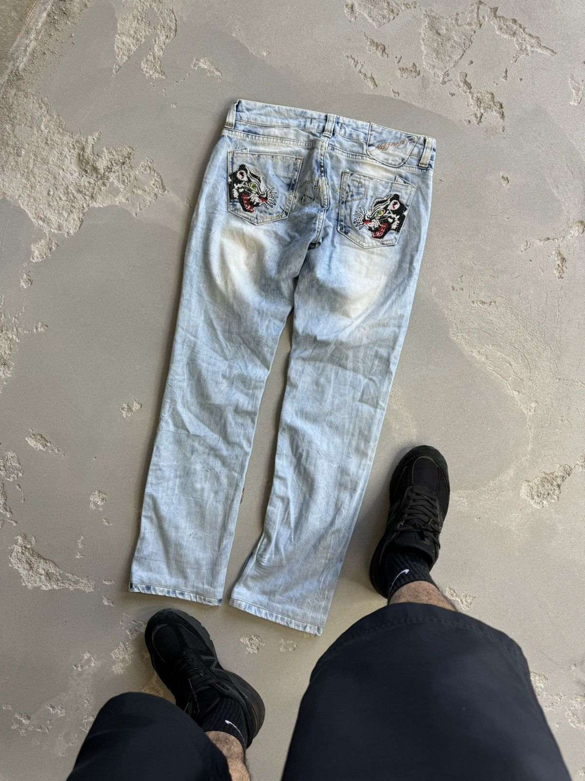 Ed Hardy VINTAGE Y2K BAGGY FADED BLUE ED HARDY DENIM JEANS Size US 30 / EU 46 - 1 Thumbnail