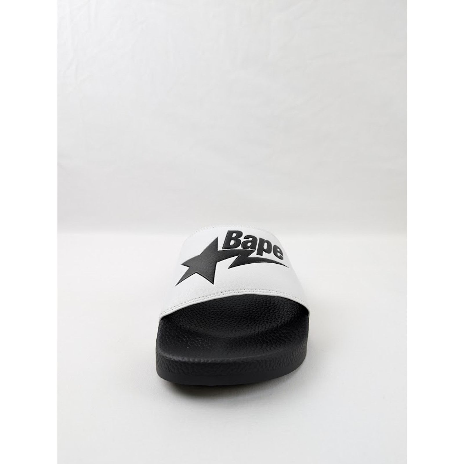 Bape o1rshd1 Bape Logo Slider Slipper Slide in Black/White Size US 8 / EU 41 - 8 Thumbnail