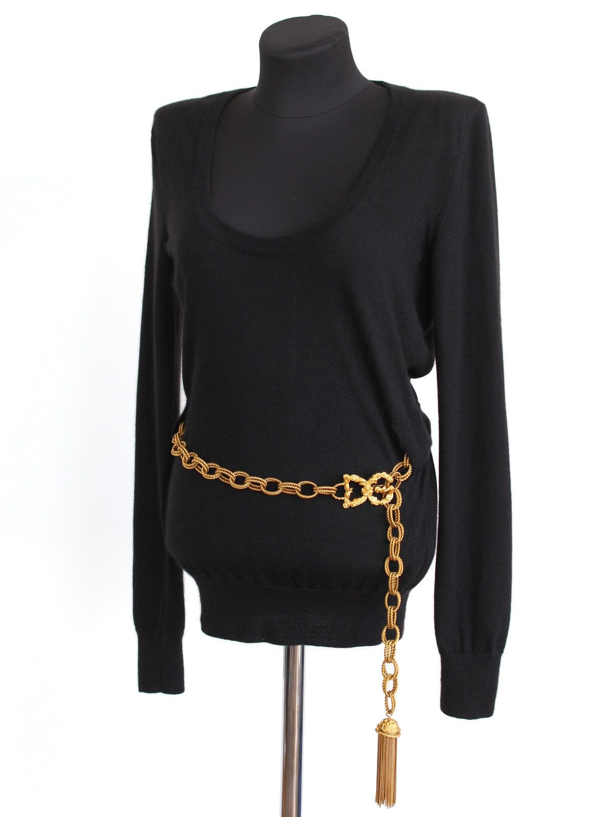 Dolce & Gabbana Dolce Gabbana Rare Sweater With Gold Chain Belt Size S / US 4 / IT 40 - 1 Thumbnail