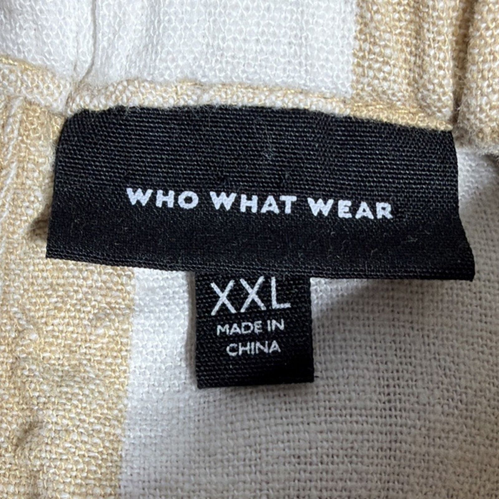 WhoWhat Who What Wear Women's Plaid Linen Sleeveless Sz XXL Beige Size XXL / US 16-18 / IT 52-54 - 6 Thumbnail
