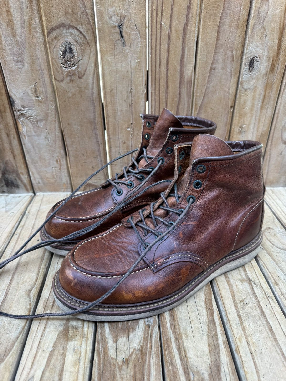 Red Wing Red wing 1907 MOC TOE brown leather boots USA 9.5 D UK 8.5 Size US 9.5 / EU 42-43 - 18 Thumbnail